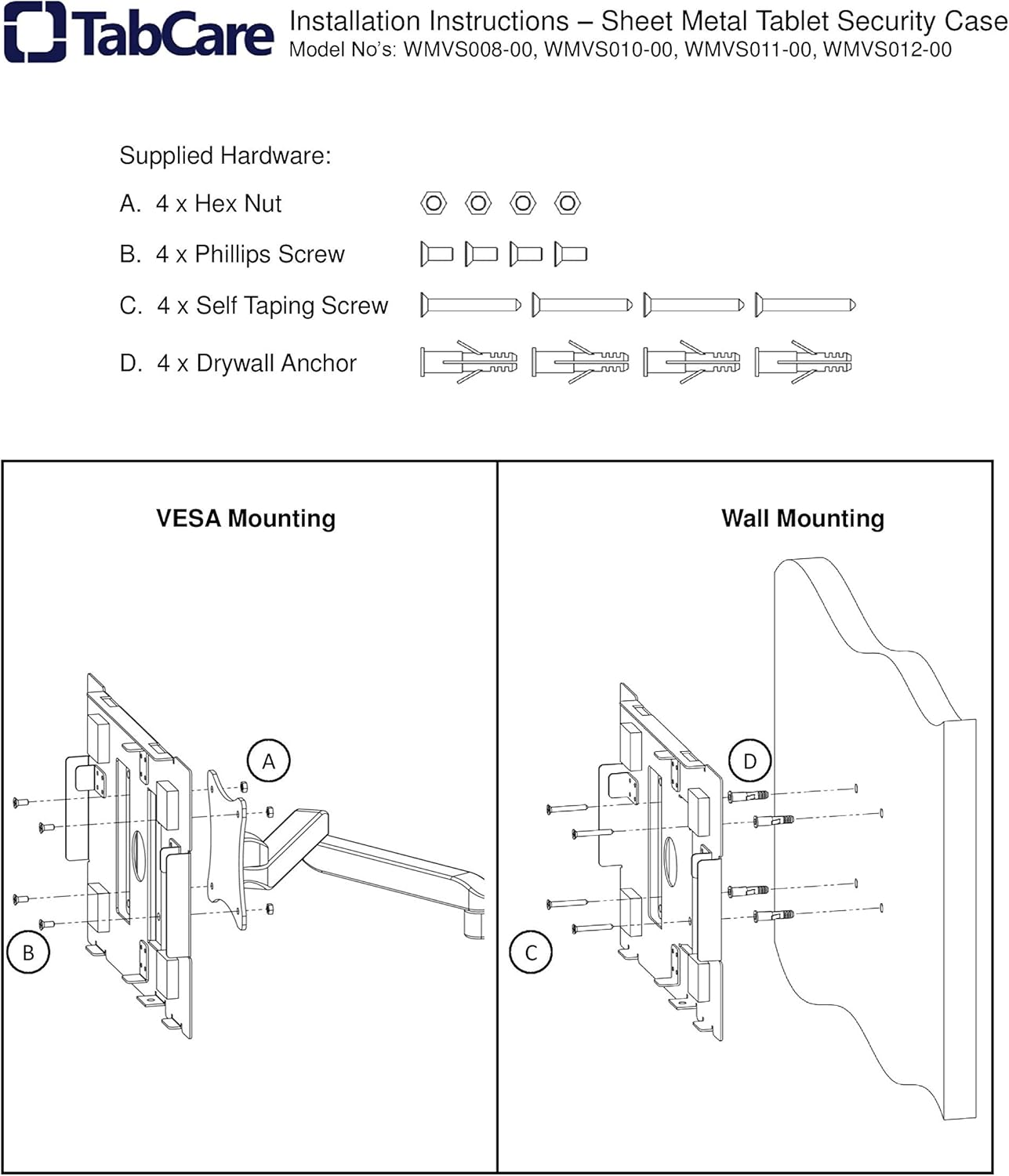 TABcare Locking Anti-Theft Metal Case for Samsung Galaxy TAB Active & Active4 Pro 10.1" Tablet for Kiosk, POS, Store, Show Display, Time Clock (TAB Active4 Pro, White)