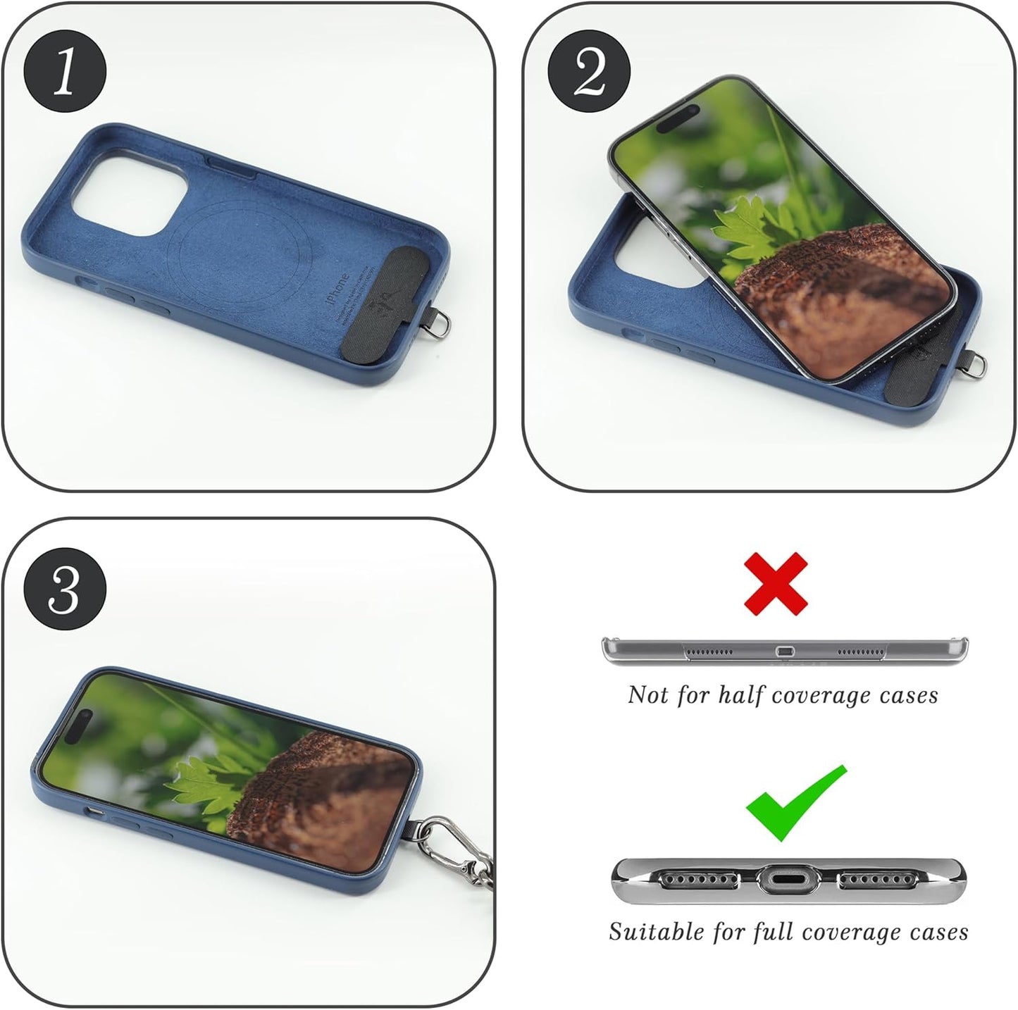 Cell Phone Wrist Strap Phone Lanyard Wrist Phone Wristlet Lanyard Hand Wristlet Strap (White on Black)