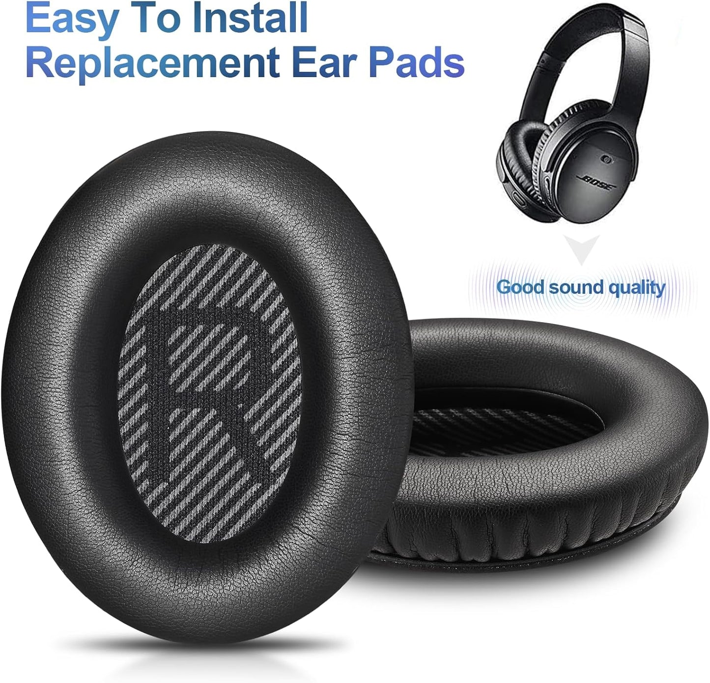 Thcbme Replacement Earpads for Bose Headphones, Bose Quietcomfort 35 Replacement Earpads, Black