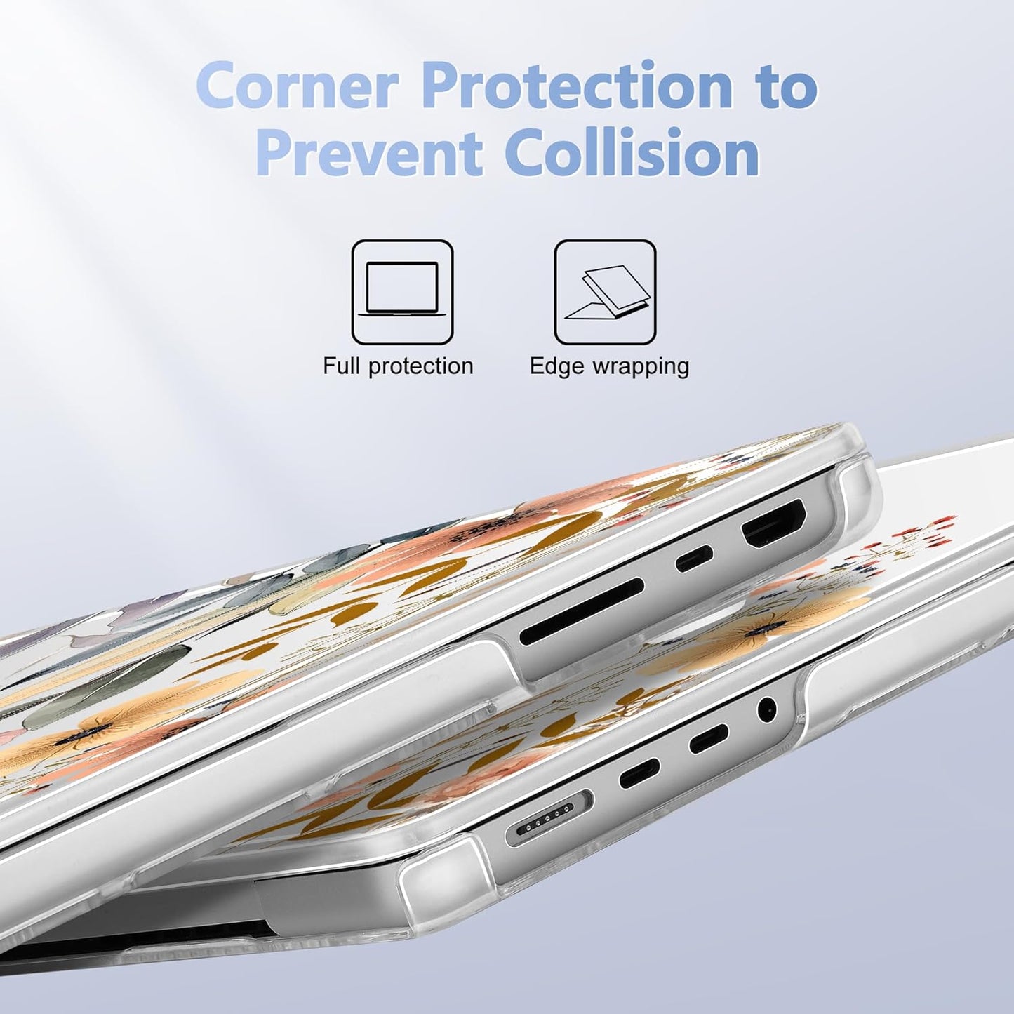 for MacBook Pro 16 inch Case 2021 2022 2023 2024 Release A3186 A3403 M4 A2991 M3 A2780 M2 A2485 M1 Pro/Max, Hard Shell Case with Screen Protector & Keyboard Cover, Watercolor Flowers