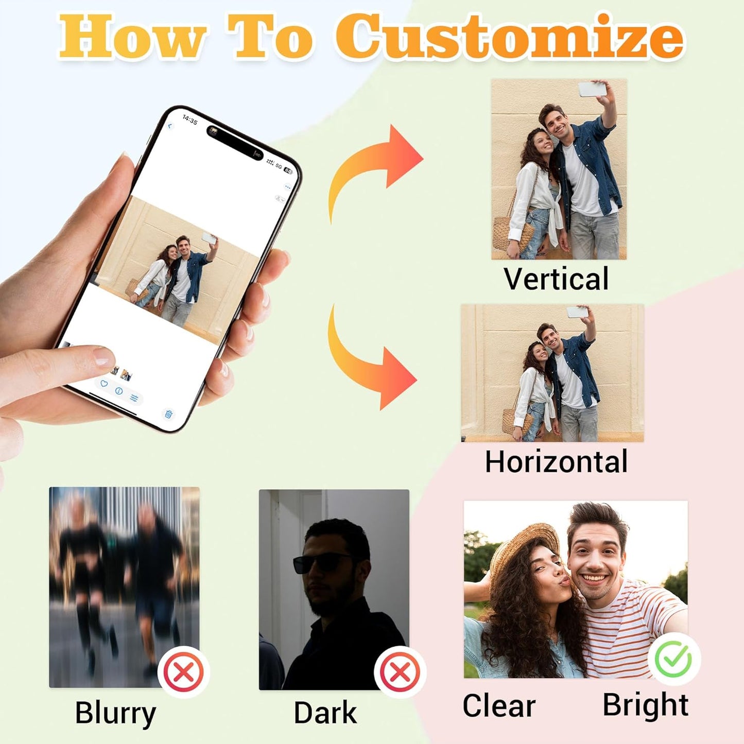 Easycosy Custom Photo Puzzles 300/500/1000 Pieces for Adults Families Personalized Picture Text Jigsaw Puzzle Gift for Holiday Birthday Wedding Anniversay(Horizontal/Vertical)