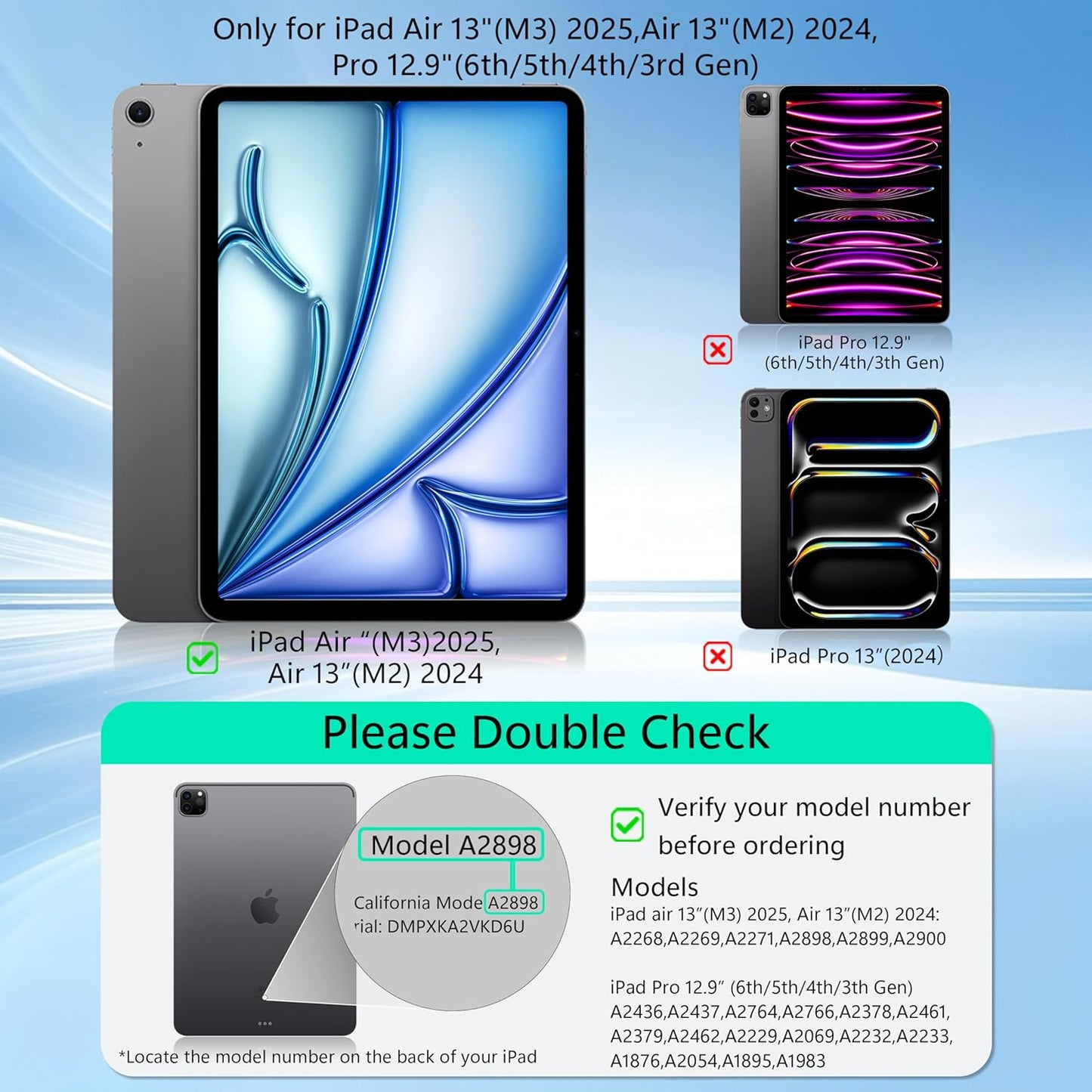 Keyboard Case for 2023 Model 12 inch iPad pro/iPad Air (4th /5th Generation) 2024 Model 12 inch iPad pro/iPad AirEasy-Set Floating Cantilever Stand Magic Magnetic Backlit-Multi-Touch Trackpad