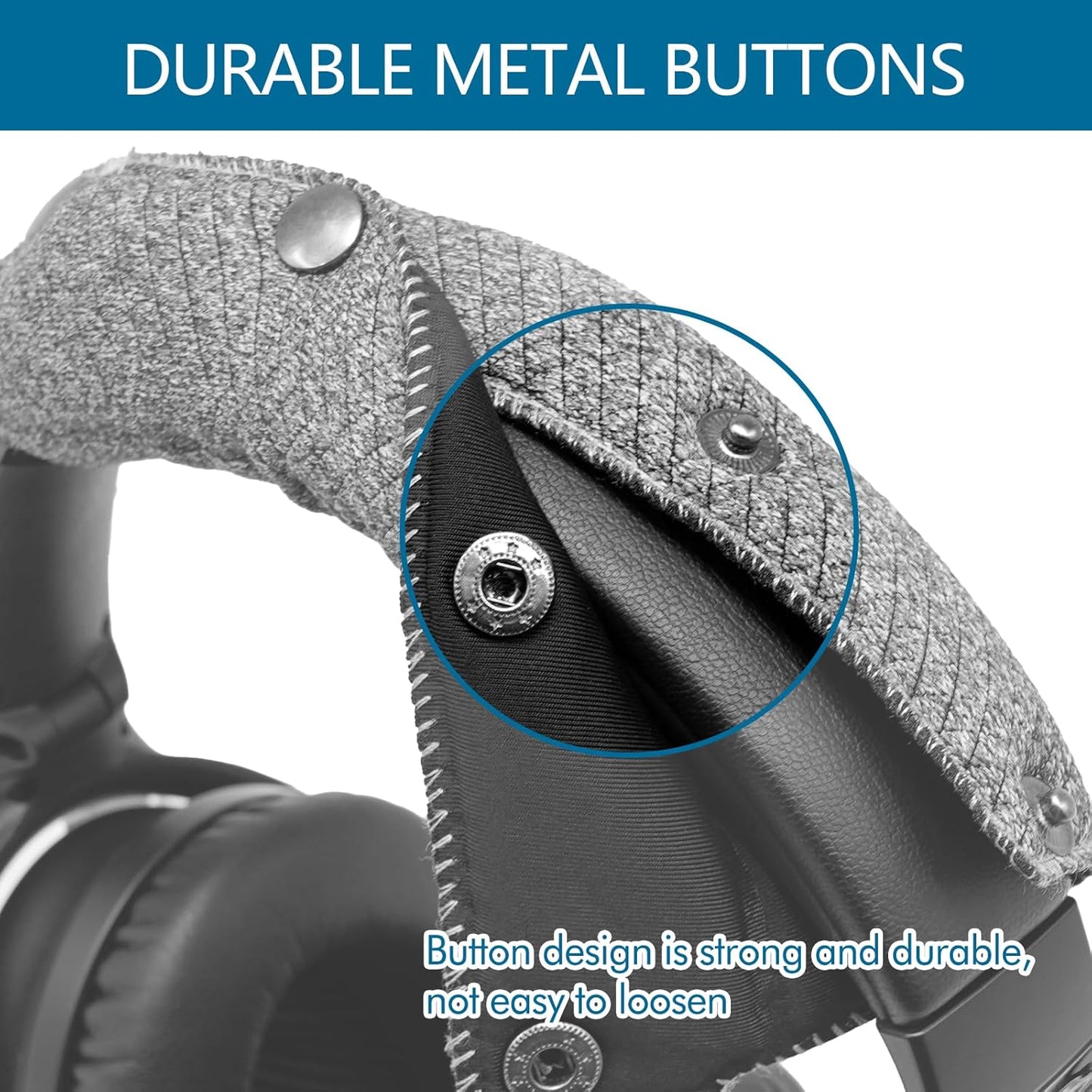 GEVO Replacement Headphone Headband Cover for Bose QC35,QC25,Beats Studio2/ 3,Skullcandy,JBL,Jlab Headphones,Headband Cushioning Pad Protects Repair Parts,Easy Installation,No Tools Required (Gray)