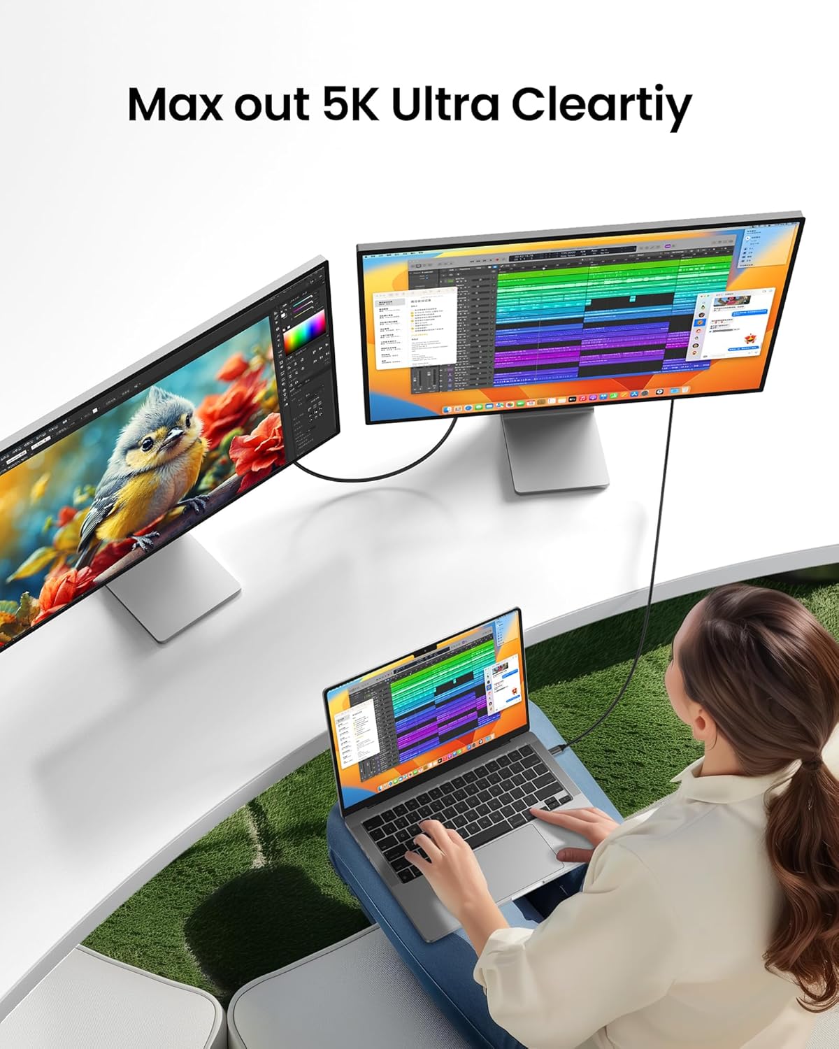 Silkland USB 4 for Long Thunderbolt 4 Cable 16.5FT/5M, 20Gbps Data Transfer, Supports 5K/4K@60Hz, 240W PD 3.1 Charging, USB C Video Cable Compatible for Thunderbolt 3, MacBook, SSD, Docking,VR Headset