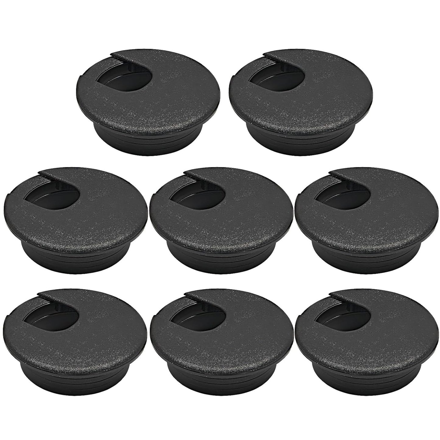 Desk Grommet 1-1/2" (38 mm), Desk Cord Hole Cover, Cable Grommet ABS Plastic, Desk Hole Grommet for Office and Home Table Cable, Detachable Cable Cord Organizer (Black 8 Pcs)