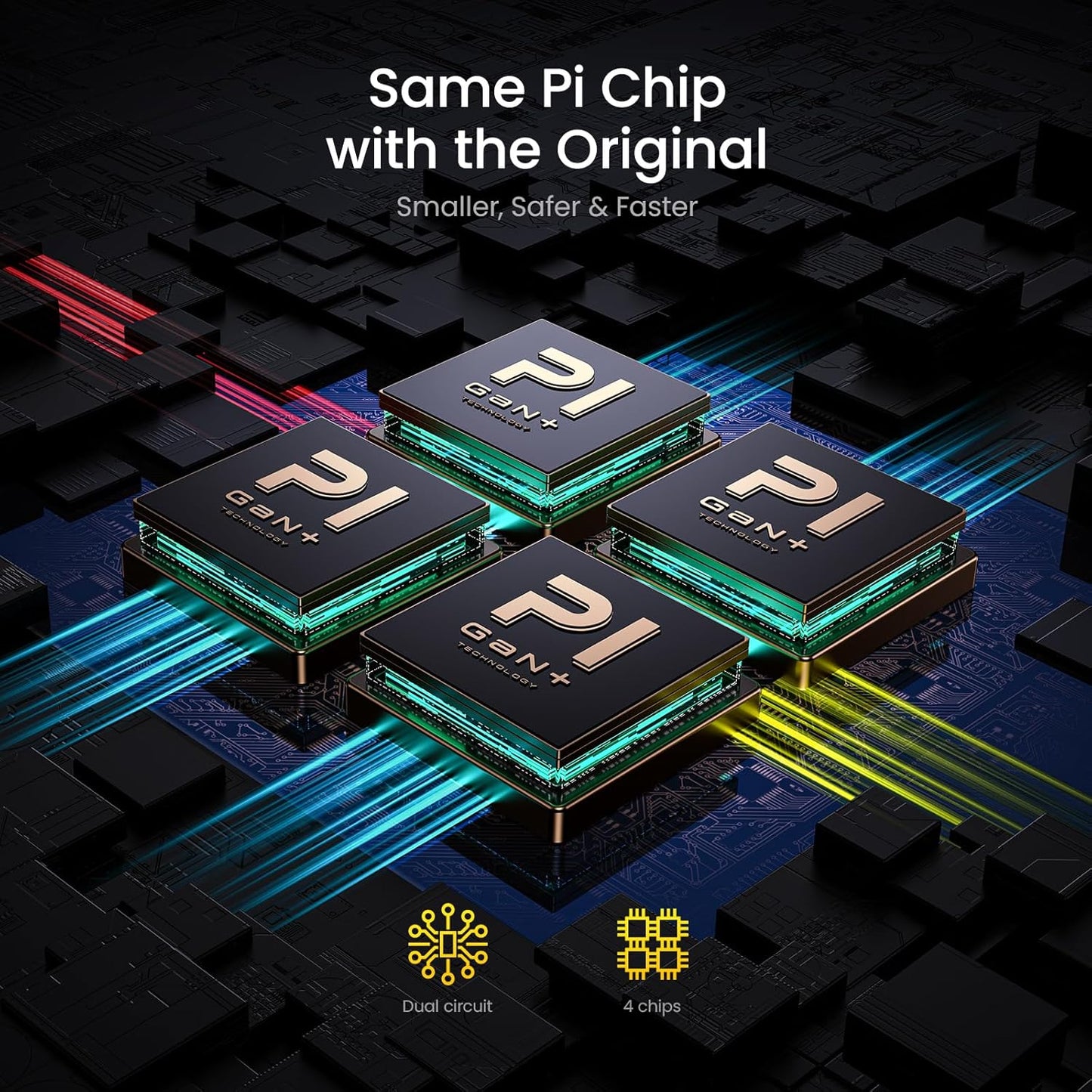 AOHI Magcube 140W USB C Charger PD3.1 3-Port GaN+ Laptop Wall Charger 100W Fast Charging Power Adapter Foldable Plug for MacBook Pro 16'', Dell XPS, iPad Pro, Galaxy, iPhone 15 Pro, Chromebook, Yellow