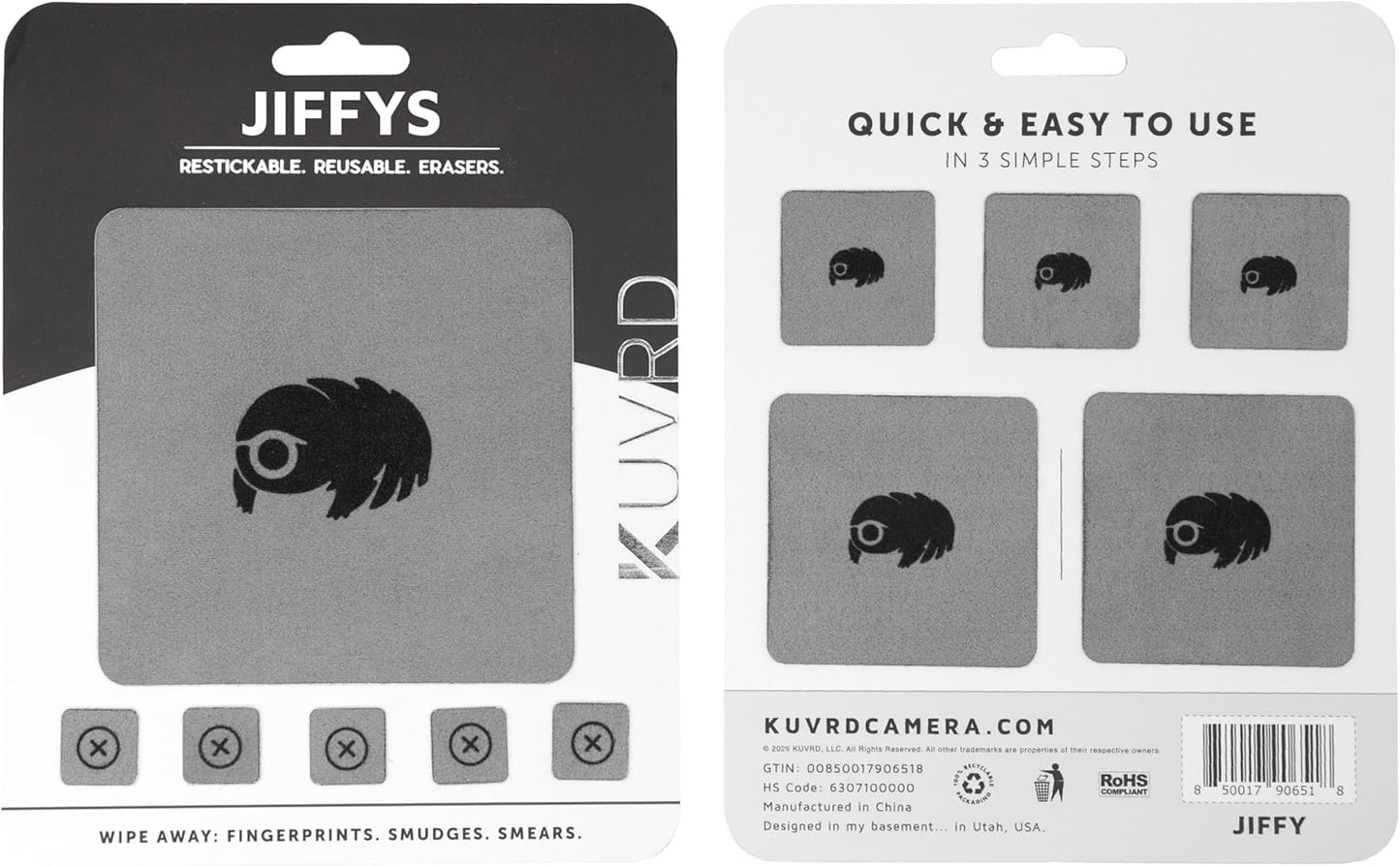 KUVRD Waterbear - Universal Screen Cleaners - Teeny Tiny Cleaning Tools for Your Lenses & Screens, Phat Pack