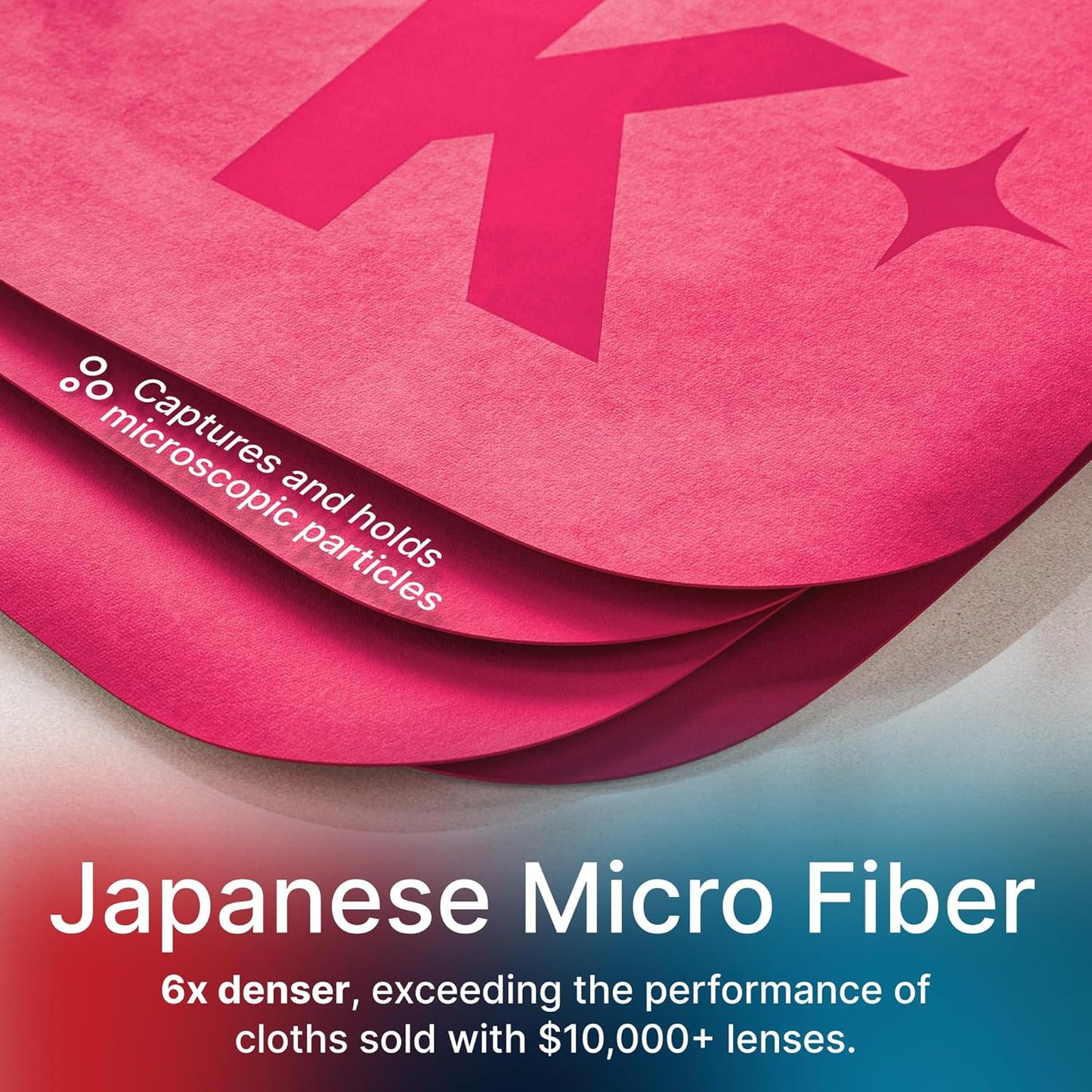 Koala Lens Cleaning Cloth | Japanese Microfiber | Glasses Cleaning Cloths | Eyeglass Lens Cleaner | Eyeglasses, Camera, VR/AR Headset, and Screen Cleaner | Pink & Orange (Pack of 12)