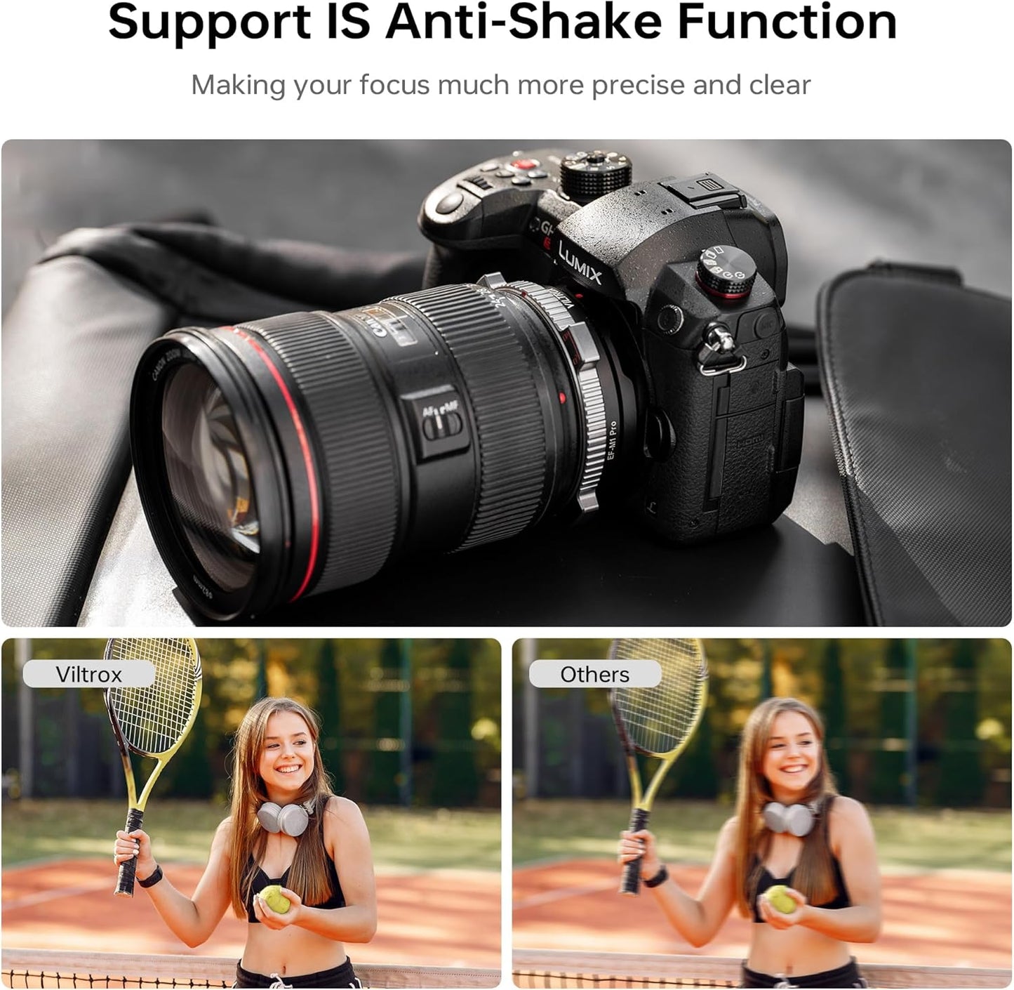 VILTROX EF-M1 Pro Lens Adapter, Auto Focus Ring Mount Adapter Lens Converter with Security Lock Compatible with Canon EOS EF/EF-S Lens to M4/3 MFT GH4 GH5 GF6 GX7 E-M5 E-M10II E-PL5 Cameras