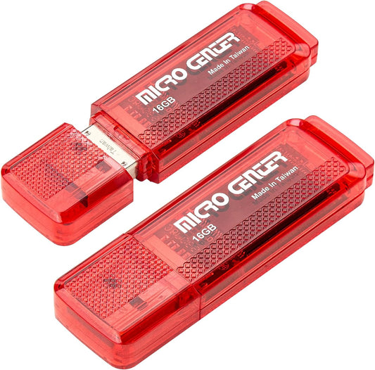 Micro Center SuperSpeed 2 Pack 16GB USB 3.0 Flash Drive Gum Size Memory Stick Thumb Drive Data Storage Jump Drive (16G 2-Pack)