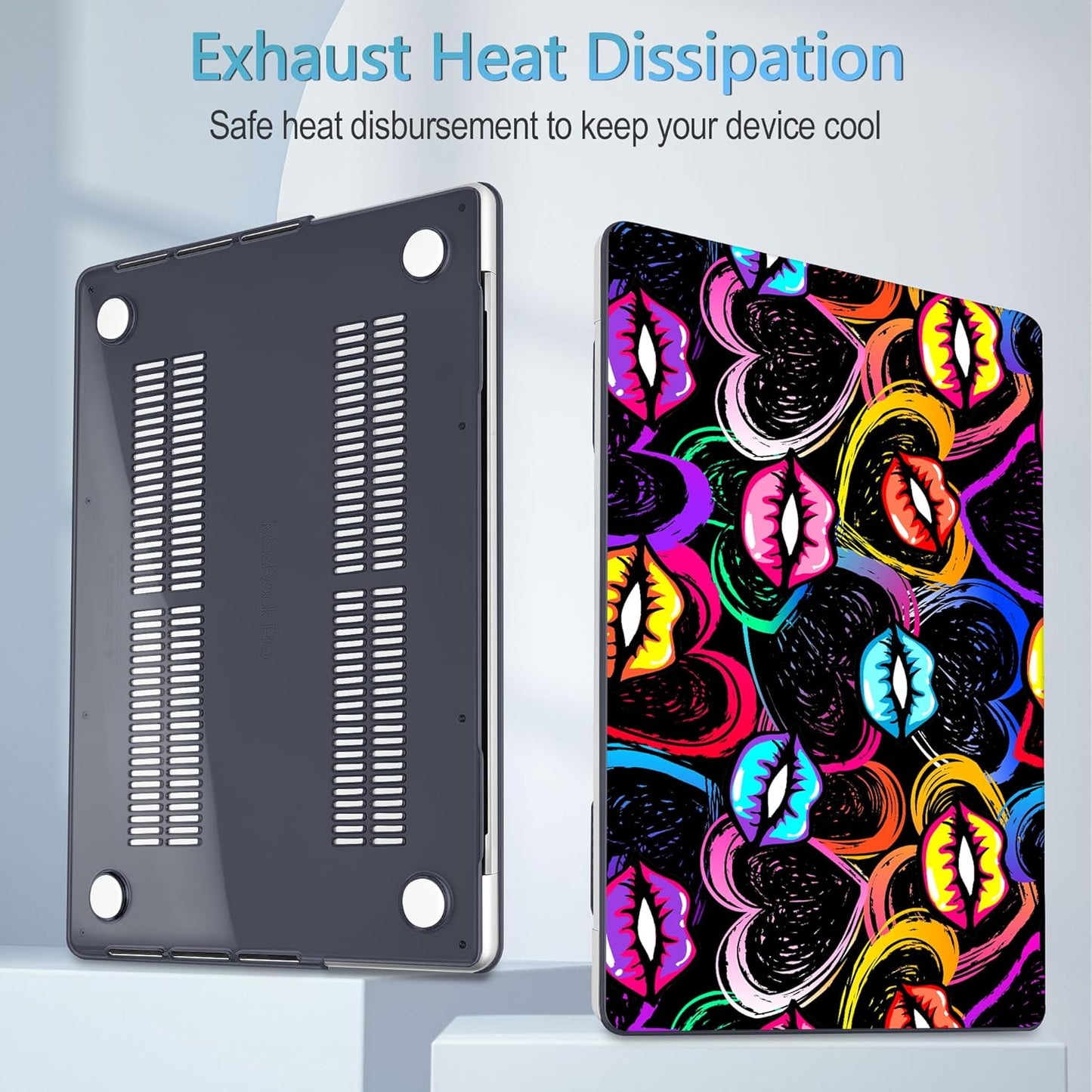 Mektron Case for 2025 MacBook Pro 16" M4 A3403 A3186 M3 A2991 M2 A2780 M1 A2485 (2021/2023/2024) Pro/Max with Touch ID, Hard Shell Plastic Laptop Cover Keyboard Cover Screen Protector, Colorful Lips