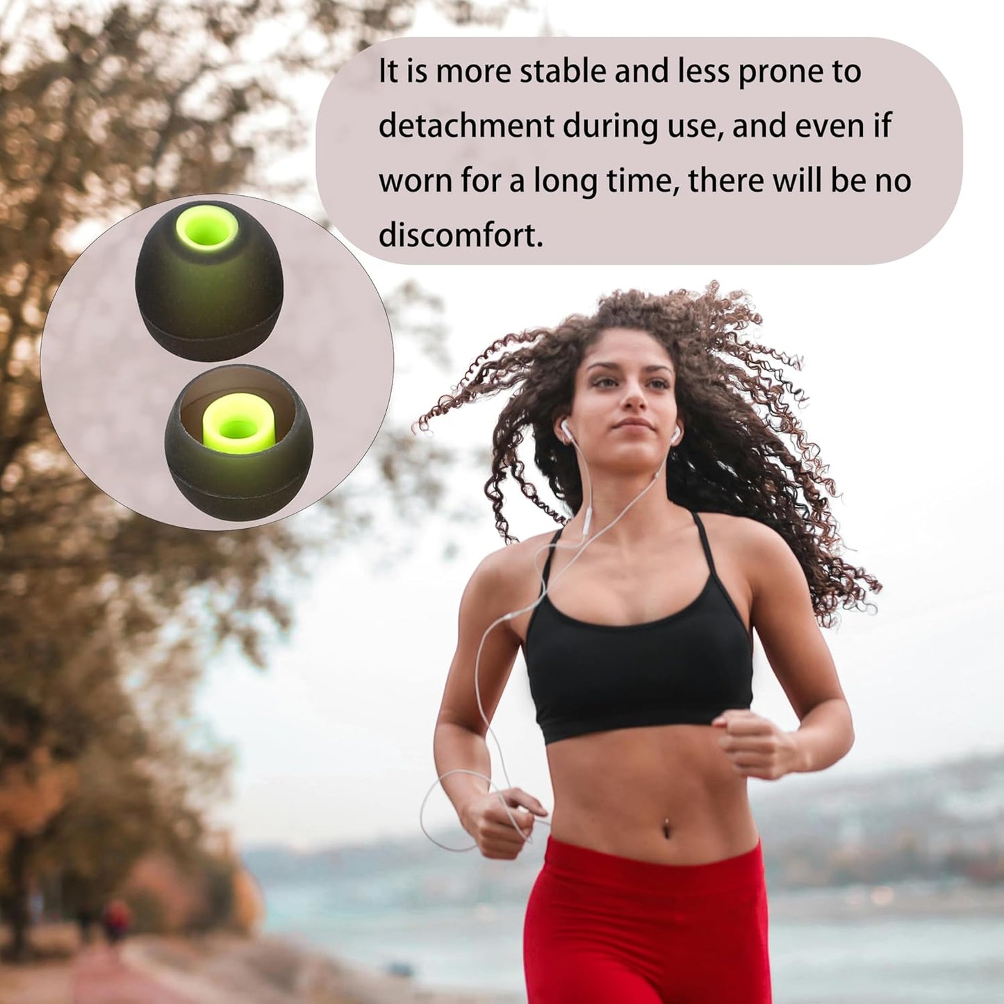 Earbud Replacement Tips - Silicone Ear Tips Fit Most In-Ear Earbuds (Inner Hole 3.8mm - 5.1mm) - 9 Pairs S M L