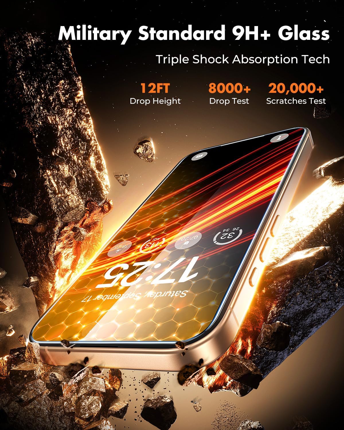 UNBREAKcable Anti-Glare Screen Protector for iPhone 16 Pro Max [2-Pack], 9H Hardness Tempered Glass, Anti-fingerprint, Enhanced Clarity, Anti-Blue Light, Easy to Install, Polishing Cloth Included