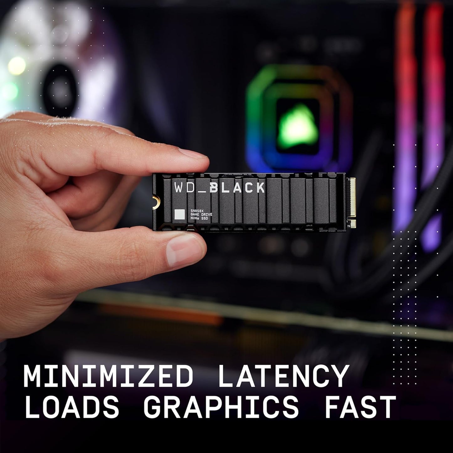 WD_BLACK 2TB SN850X NVMe Internal Gaming SSD Solid State Drive with Heatsink - Works with Playstation 5, Gen4 PCIe, M.2 2280, Up to 7,300 MB/s - WDS200T2XHE