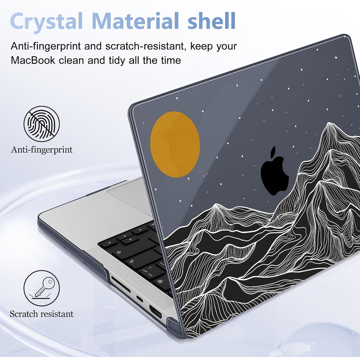 for MacBook Pro 16 inch Case 2021 2022 2023 2024 Release A3186 A3403 M4 A2991 M3 A2780 M2 A2485 M1 Pro/Max, Hard Shell Case with Screen Protector & Keyboard Cover, Mountain