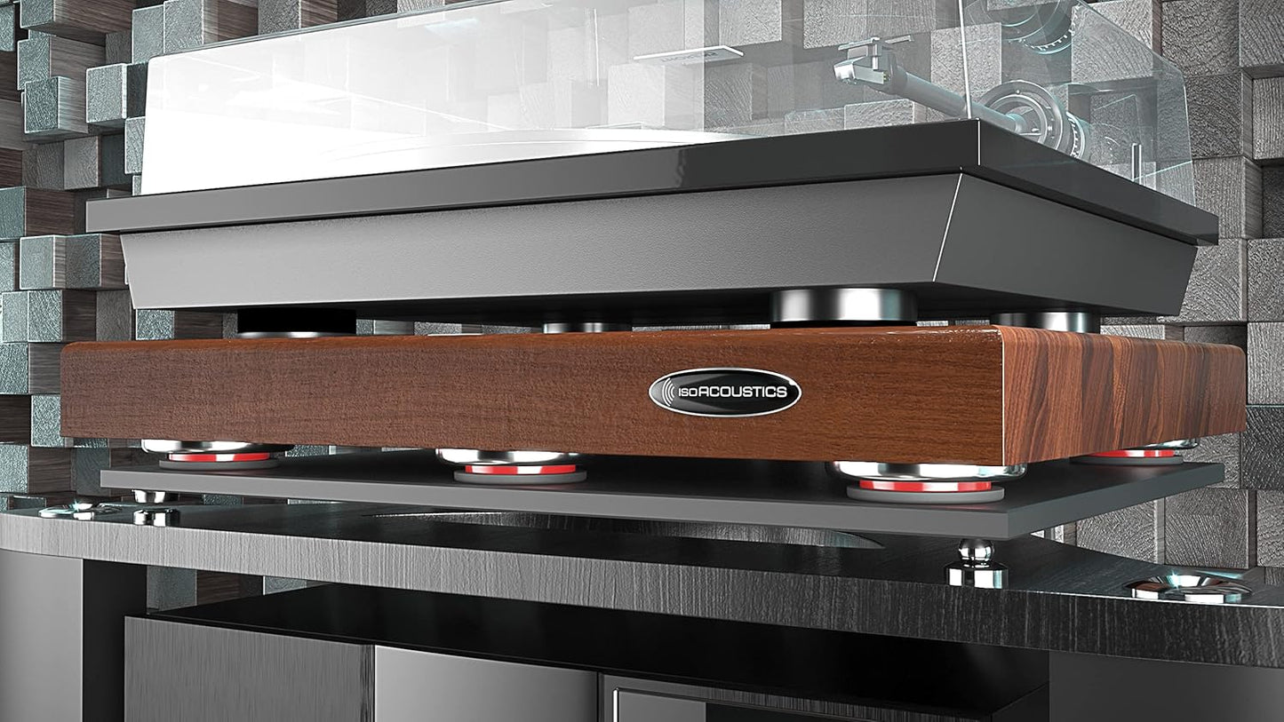 IsoAcoustics Delos Turntable Isolation Butcher Block Series: 2216W1 (22" W x 16" D x 1.75" H) Walnut