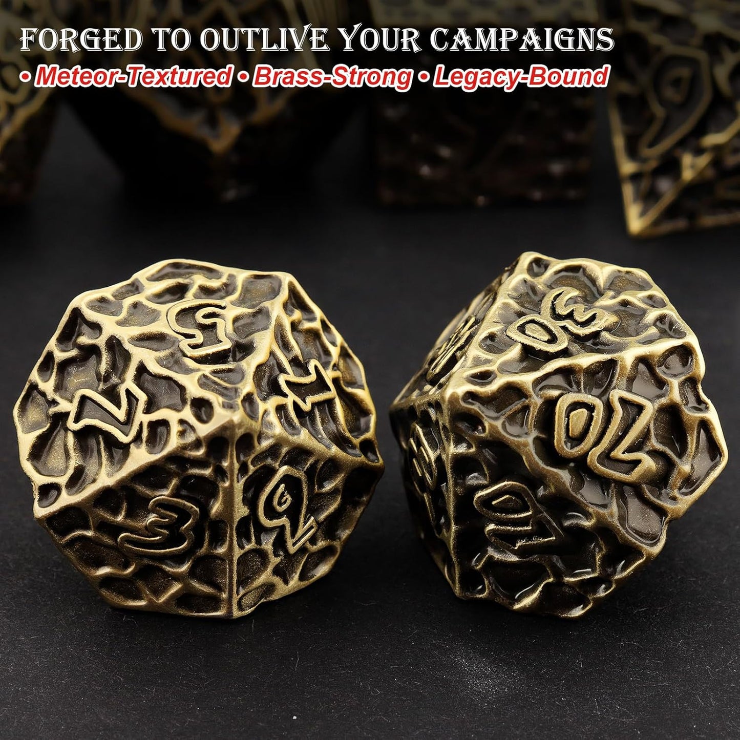 Haxtec Metal DND Dice Set Polyhedral D&D Dice Compatible with Dungeons and Dragons Gift TTRPG Antique Bronze Metal Dice
