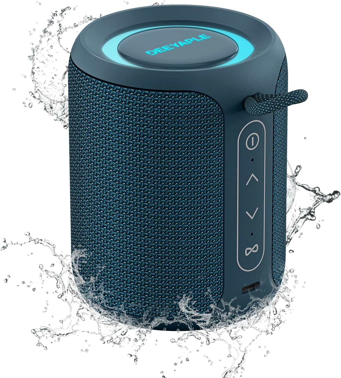 Bluetooth Speaker Wireless,IP67 Waterproof & Dustproof Portable Speaker with Lights,15W Loud Stereo Sound, 2500mAh Battery All Day Playtime, TWS Pairing, BT5.3, Home/Party/Outdoor/Beach (Blue)