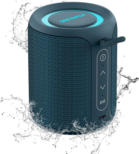 Bluetooth Speaker Wireless,IP67 Waterproof & Dustproof Portable Speaker with Lights,15W Loud Stereo Sound, 2500mAh Battery All Day Playtime, TWS Pairing, BT5.3, Home/Party/Outdoor/Beach (Blue)