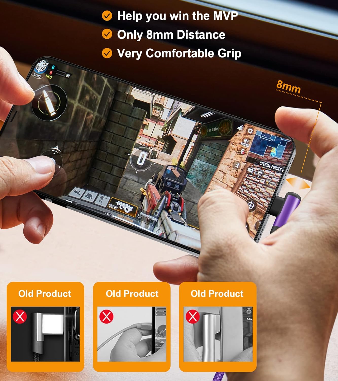 sweguard USB Type C Charger Cable Right Angle [2-Pack,10FT] iPhone 16 Charger Nylon Braided Cord for iPhone 15 16 Pro Max Samsung Galaxy S25 S24 S23 S22 S21 S20 S10 S9 Note A15 A55 Flip Pixel LG Moto