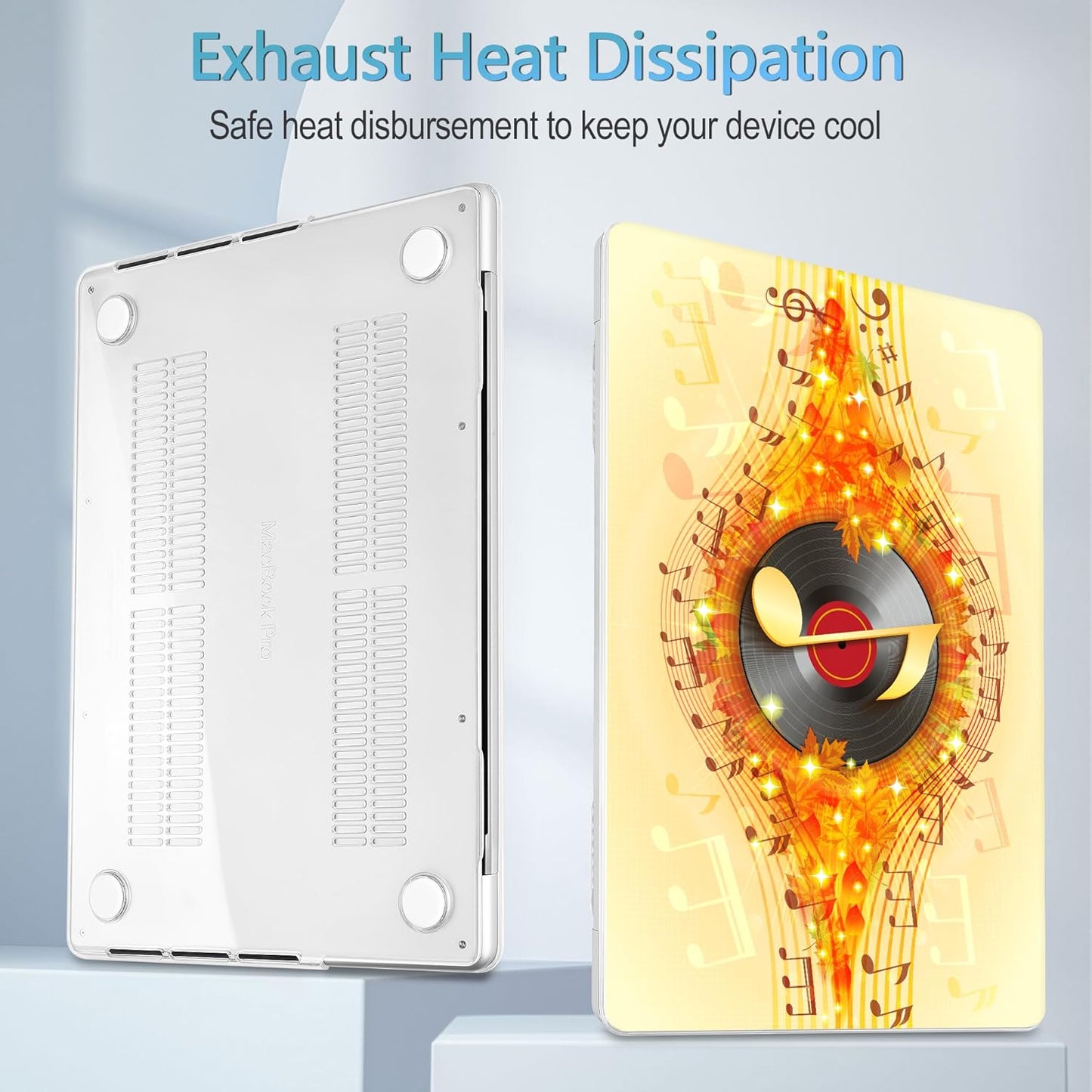 Mektron Case for MacBook Pro 16" M4 A3403 A3186 M3 A2991 M2 A2780 M1 A2485 (2021/2023/2024) Pro/Max with Touch ID, Hard Shell Plastic Laptop Cover Keyboard Cover Screen Protector, Music Record