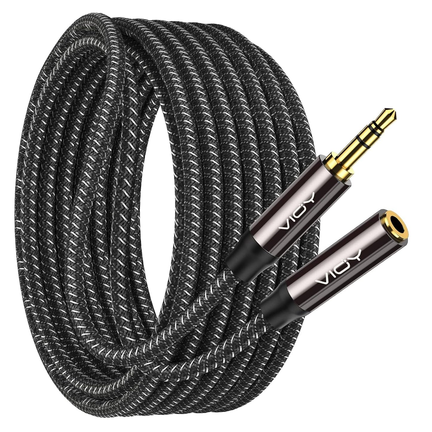 VIOY Headphone Extension Cable 30 FT,[Copper Shell, Hi-Fi Sound] 3.5 mm Male to Female Stereo Audio Cable Nylon Braided Aux Cord for Smartphones, Tablets, Media Player
