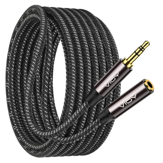 VIOY Headphone Extension Cable 20 FT,[Copper Shell, Hi-Fi Sound] 3.5 mm Male to Female Stereo Audio Cable Nylon Braided Aux Cord for Smartphones, Tablets, Media Player
