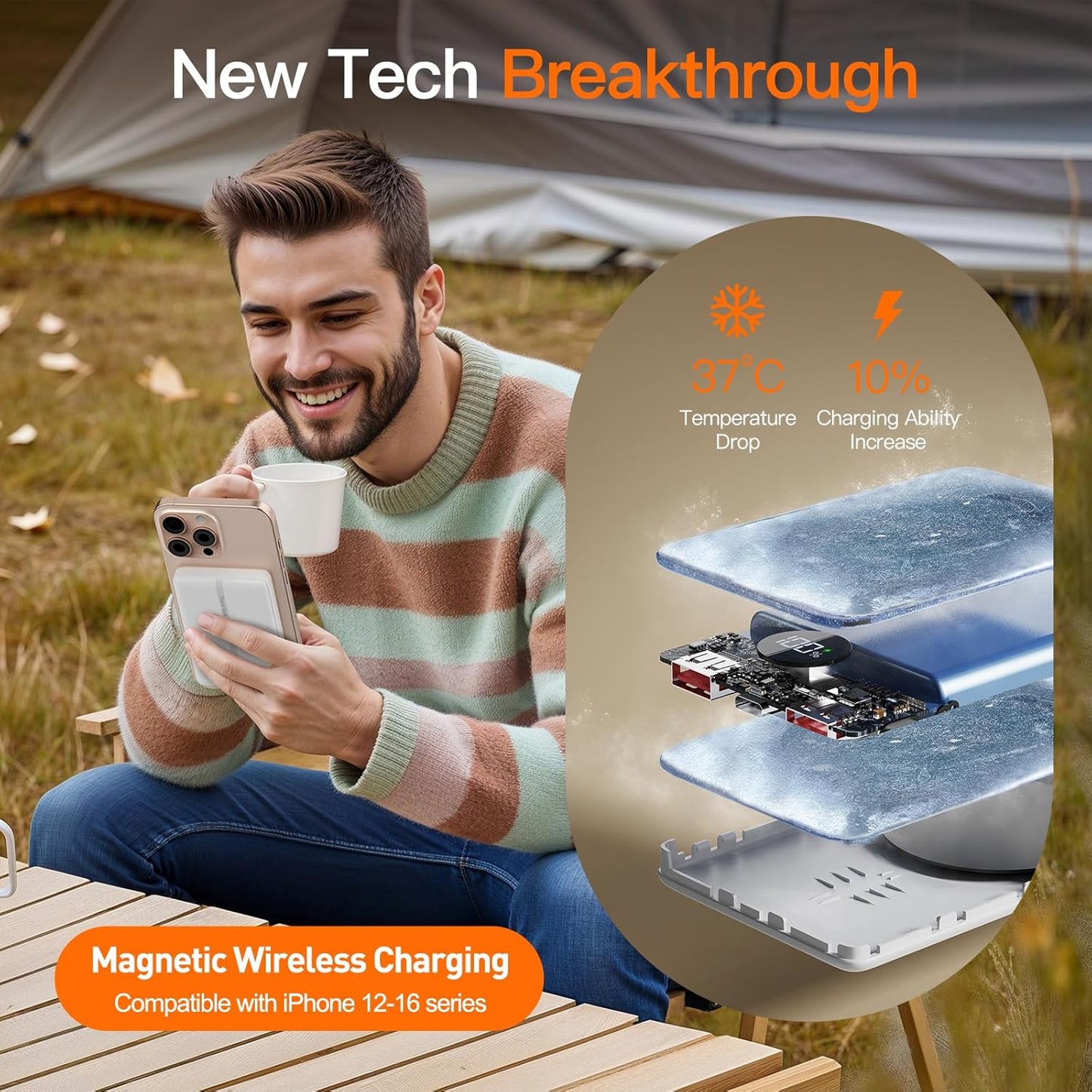 Magnetic Portable Charger, 16800mAh Wireless Power Bank, with 20W USB-C Fast Charging and LED Digital Display Magnetic Battery Pack, Compatible with iPhone 16/15/14/13/12 Full Series (2025)