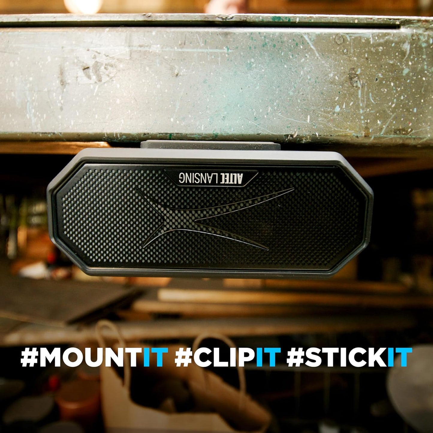 Altec Lansing Loud Portable Speakers Bluetooth Wireless Waterproof - MultiColor LED, 20 Hour Playtime, Mount Included | HydraBLAST 2.0 Magnetic Bluetooth Speaker for Travel, Home and Outdoor Adventure