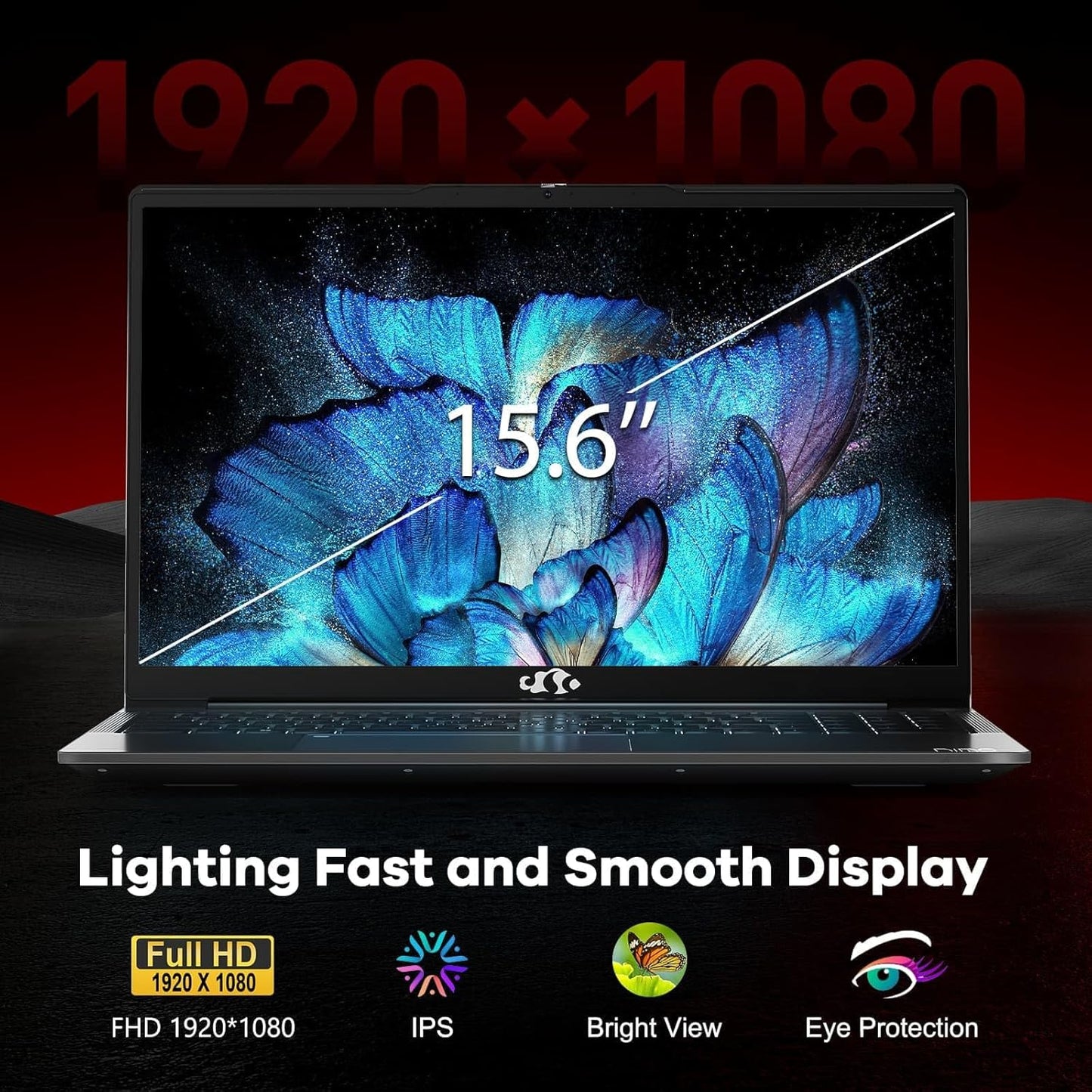 NIMO 15.6" IPS FHD-Gaming-Laptop, AMD Ryzen 5 6600H 6-Cores 660M GPU 16GB DDR5 RAM 1TB SSD(Beat i7-1165G7, Up to 4.5GHz) Computer with 100W GaN Type C Fingerprint Backlit Keyboard Win 11