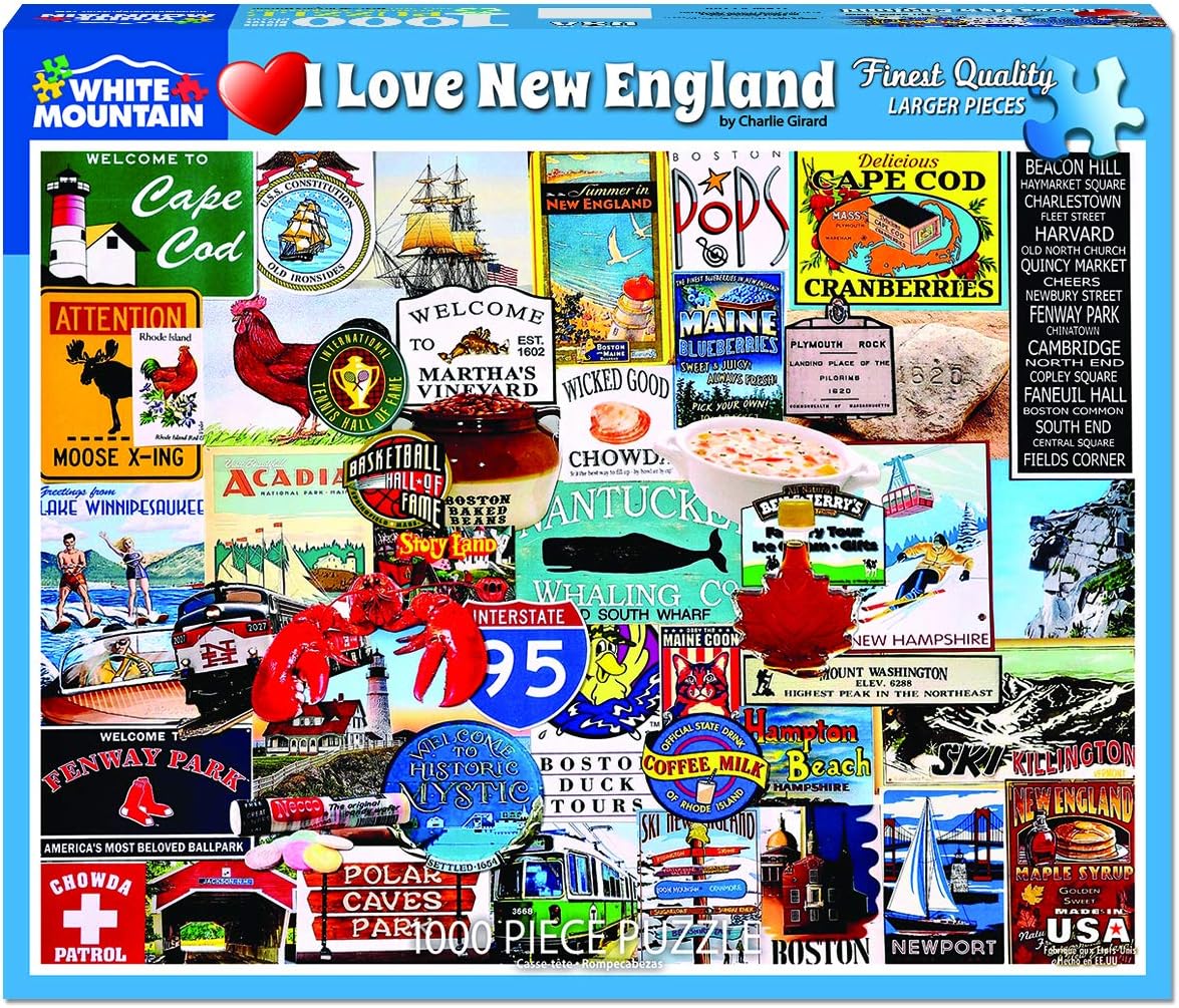 White Mountain Puzzles I Love New England - 1000 Piece Jigsaw Puzzle