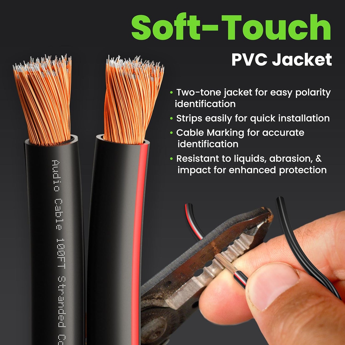 GEARit 14AWG Speaker Wire, Pro Series 14 Gauge Speaker Wire Cable (20 Feet / 6.09 Meters) Great Use for Home Theater Speakers and Car Speakers, Black