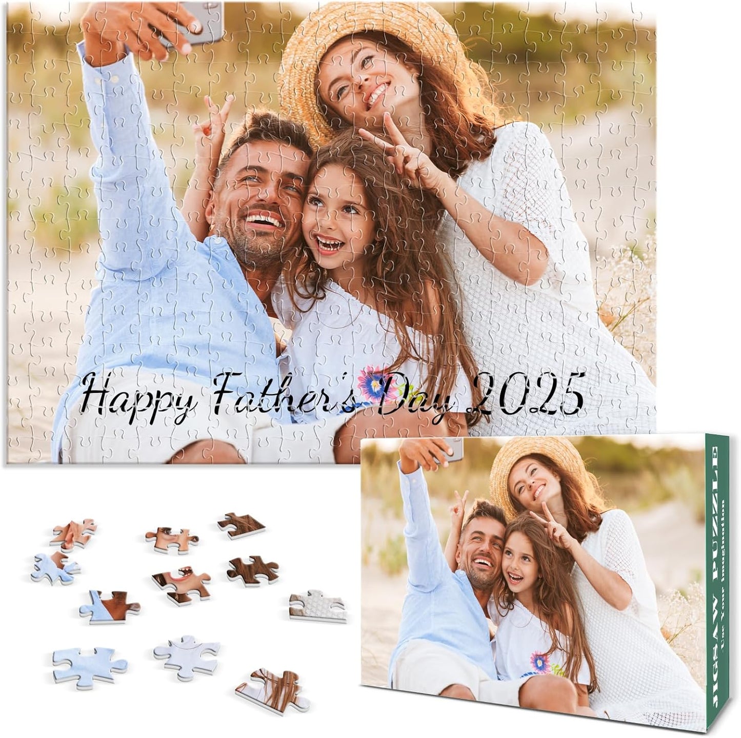 Personalized Puzzle Gifts for Fathers Day, Custom Photo Puzzle for Dad from Daughter Son Kids, Dad Gifts for Husband from Wife, Customized Presents for Father's Day Birthday Christmas