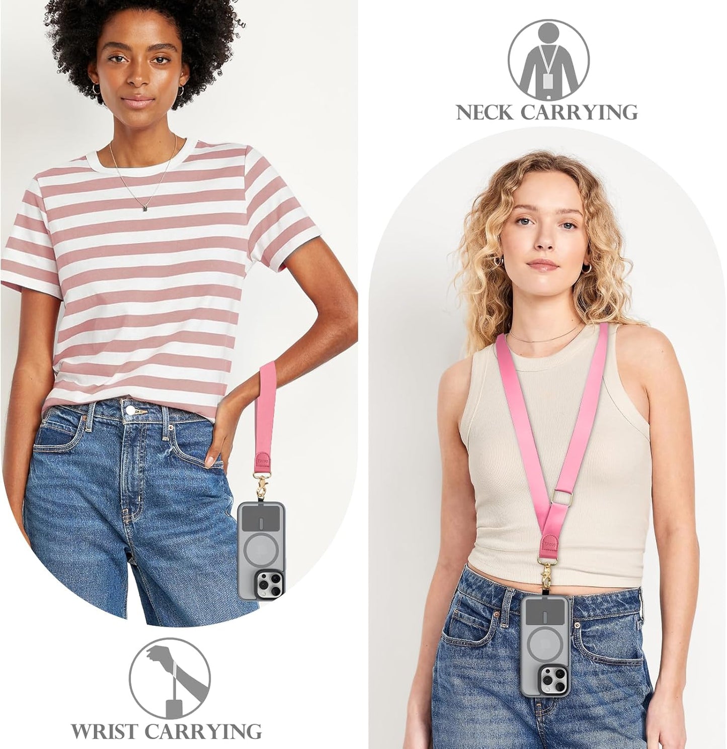 TiMOVO Phone Lanyard Crossbody Wrist Strap, Adjustable Anti-Theft Strap for Smartphone Case