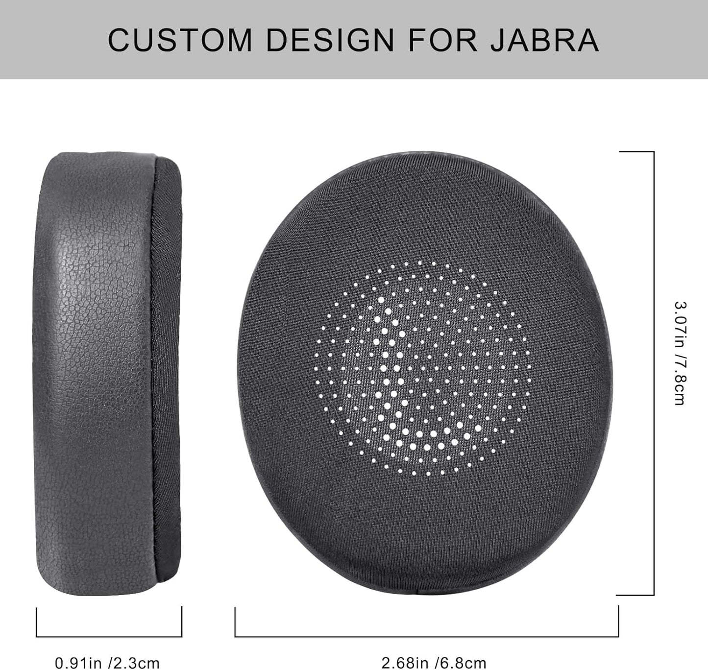 Ear Pads Replacement for Jabra Elite 45h - Cooling Gel Cushions for Evolve2 65 40 MS UC USB Wireless On-Ear Headphones with Memory Foam (Black)