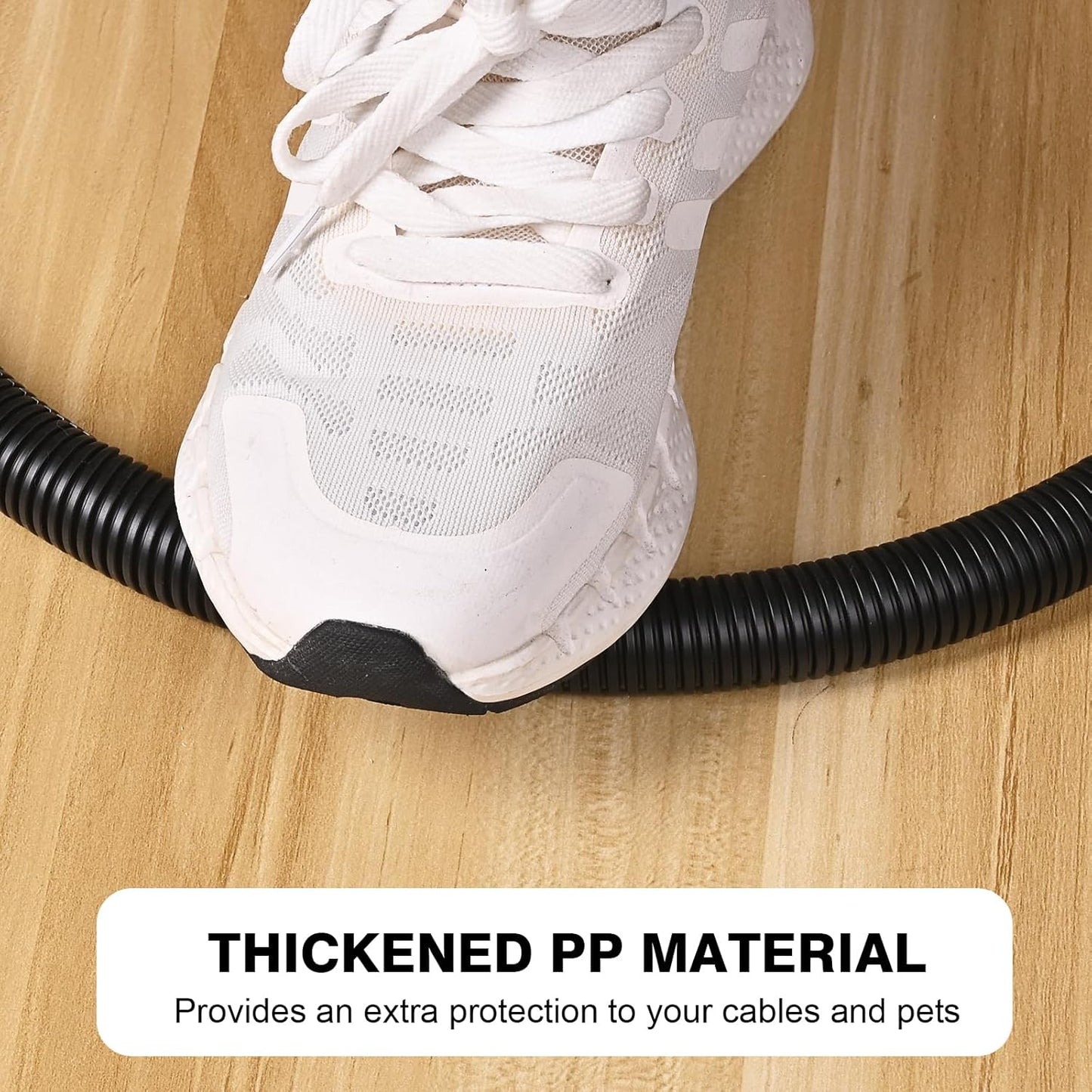 CrocSee 25ft - 3/4 inch Flame Retardant Split Wire Loom Tubing with Installation Tool - Flexible Wire Covers Cord Protectors - Black