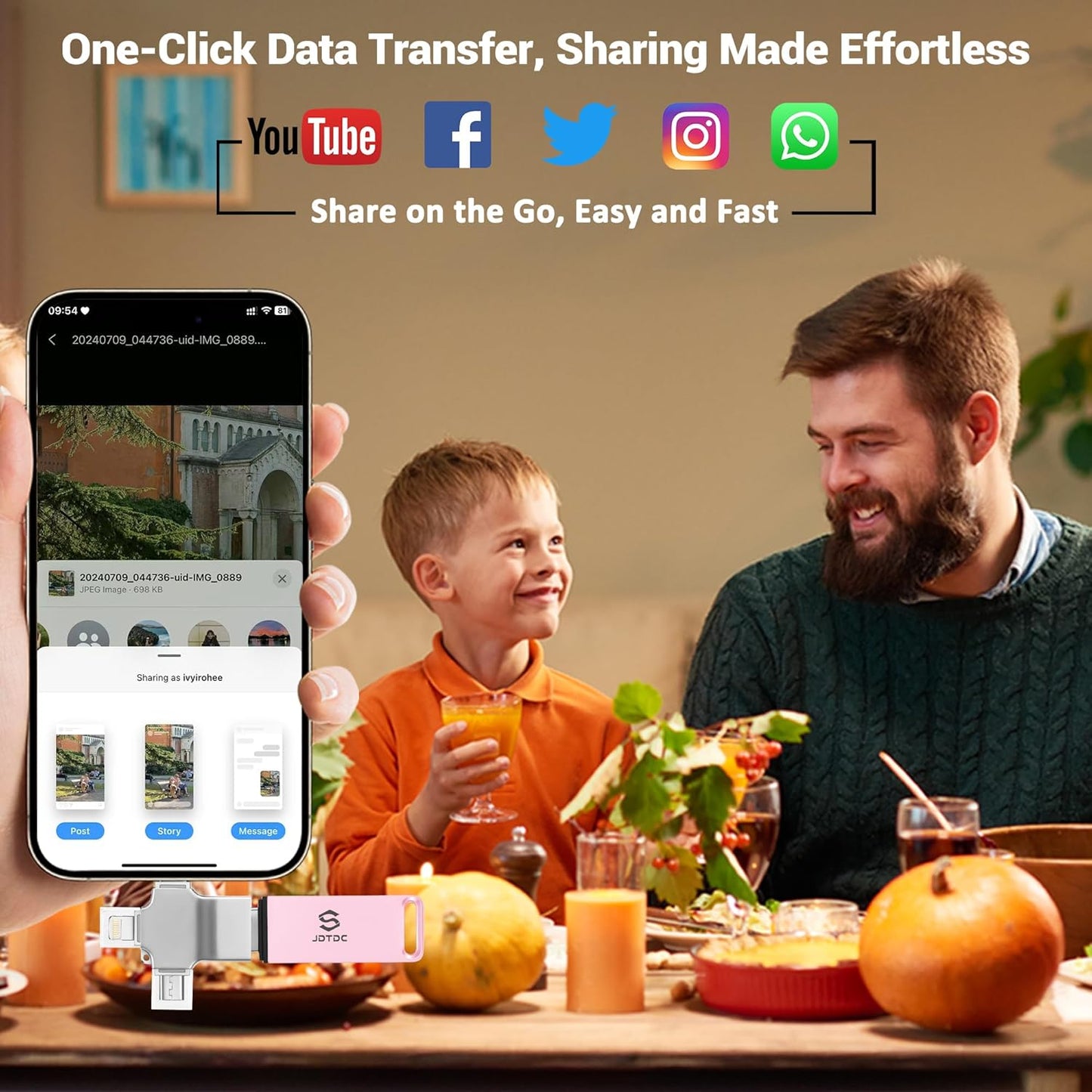 Photo-Storage-Stick 512GB Auto Backup-Thumb-Drive-for-All-Device Picture-Backup-Device-iPhone-External-Storage Easy-Photo-Saver-iPhone-Memory-Backup Phone-Storage-Saver-Thumb-Drive iPad-Backup-Drive