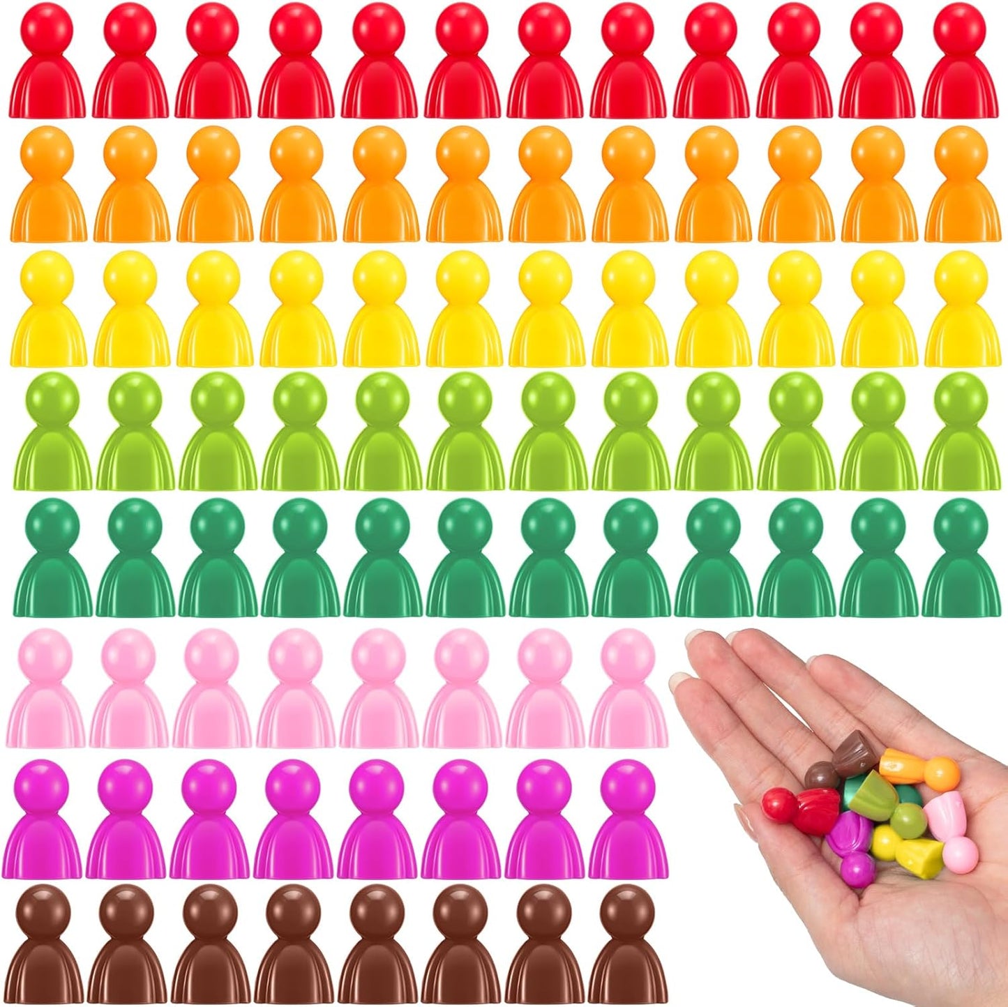 Liliful 200 Pcs Board Game Pieces Plastic Multi-Color Pawns Ideal Game Tokens for Tabletop Playing, Sorting, Counting, Replacement Pieces, 8 Colors
