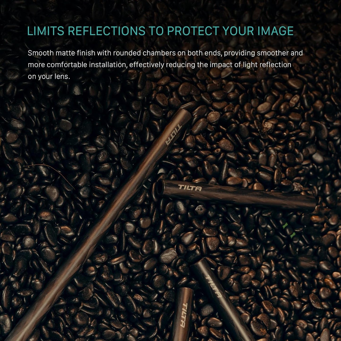 Tilta 2X Carbon Fiber Rods 15mm for Rail Support System | Increased Strength | Limited Reflection | Lightweight | DSLR Shoulder Rig, Camera Stabilizer Cage, Matte Box (20cm)