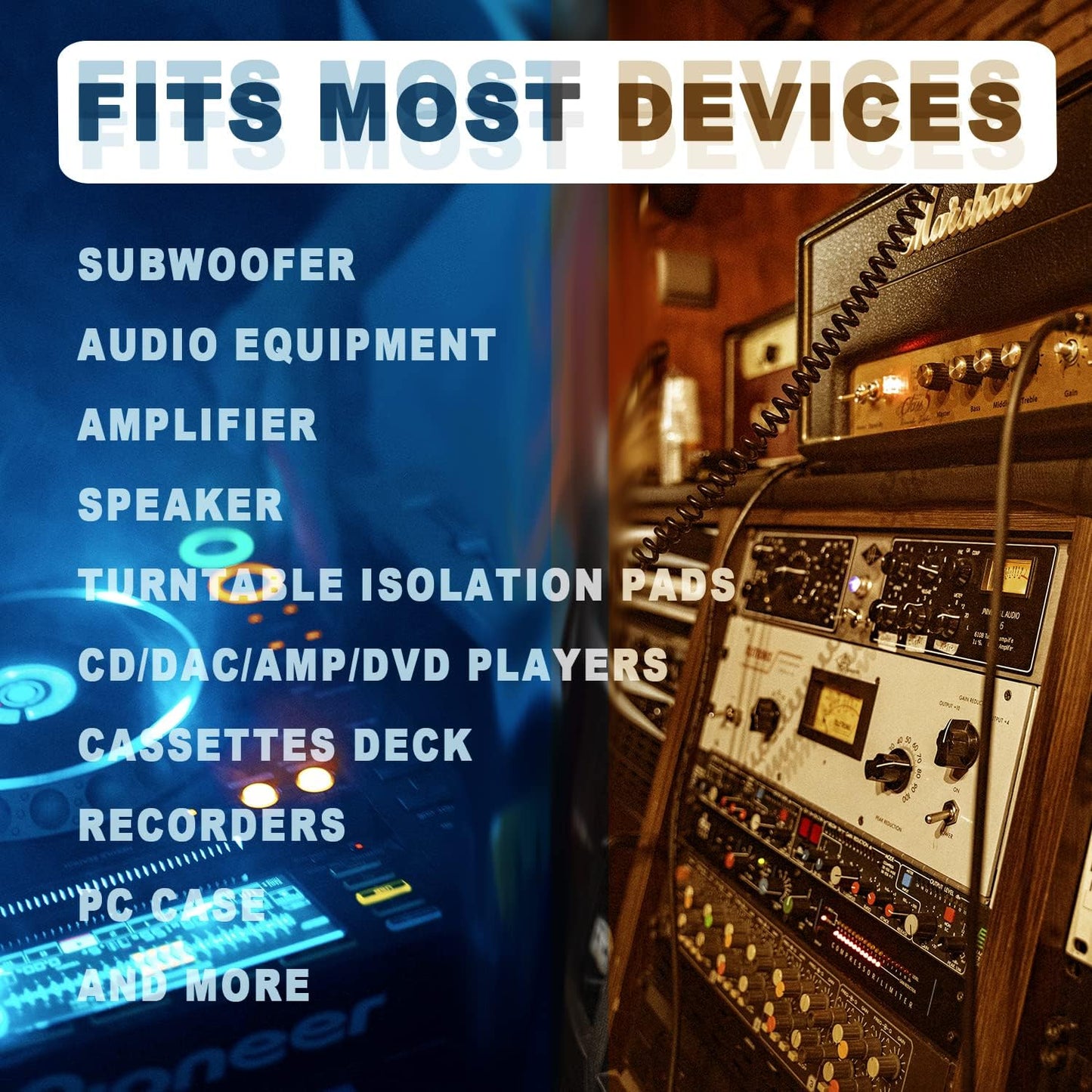 1.25" Silicone Hemisphere Bumpers Isolation Feet Rubber Non-Skid Speaker Pads with Adhesive Record Player Audio Isolation Pads for Small Speaker Spikes,Turntable,Amplifiers,Subwoofer,Monitors,Decks