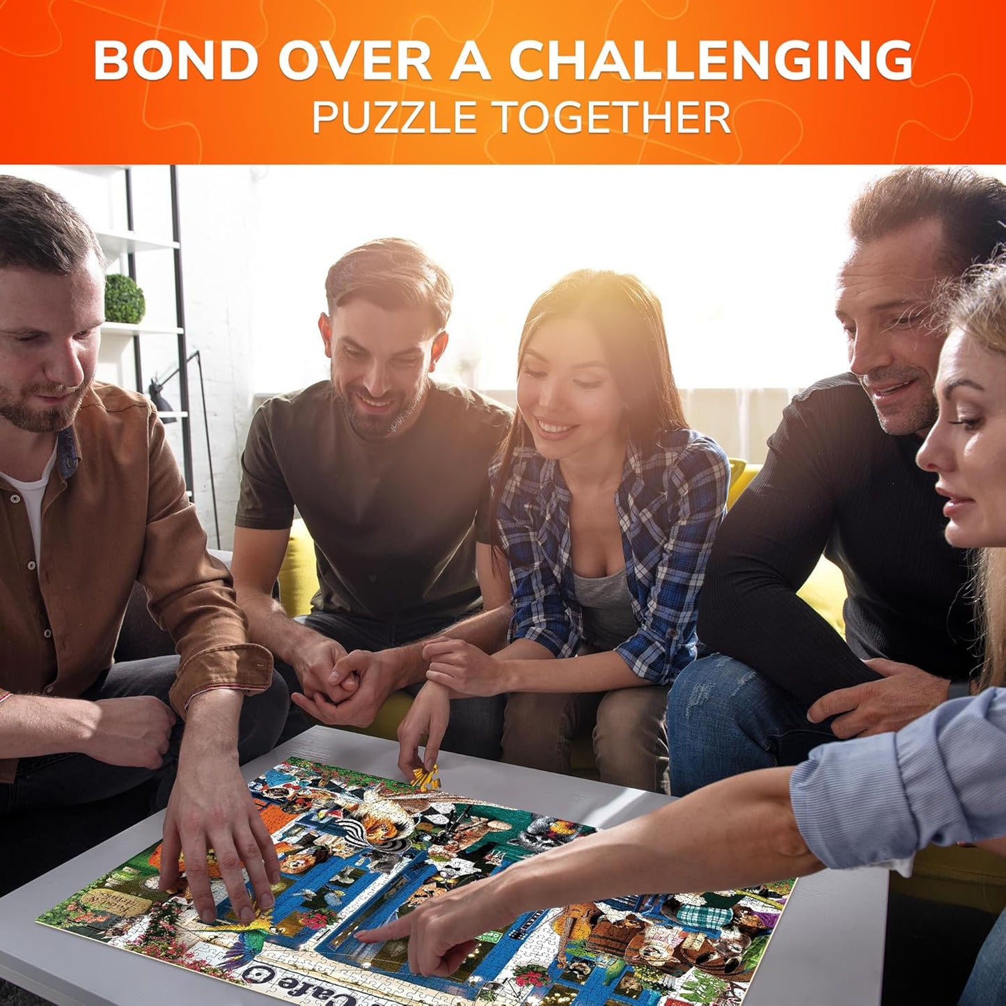 QUOKKA 1000 Piece Puzzles for Adults and Up - Jigsaw Puzzles for Men and Women - Funny Animals in Cafe for Kids Ages 8-12 and Up - Colourful Game Toy for Family