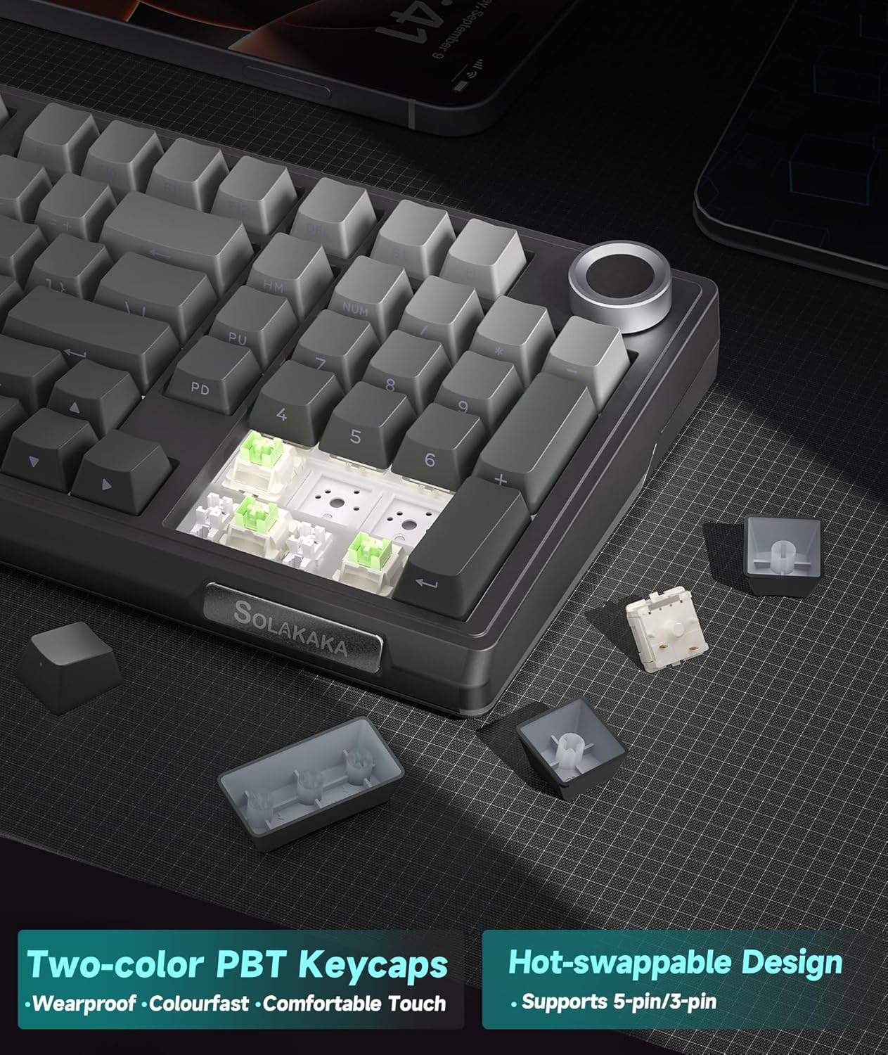 KI99 Pro 96% Wireless Mechanical Keyboard, RGB Gaming Keyboard, Hot-Swappable Pre-Lubed Switches, Gasket Structure Creamy Keyboards for Gamer/PC/Laptop (Black)