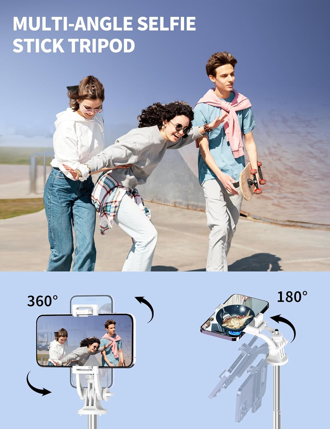 71" Phone Tripod Selfie Stick, All-in-1 with Remote, Extendable Cell Phone Tripod for iPhone, Smartphone Stand for Selfie/Video Recording/Photo/Live Stream/Vlog