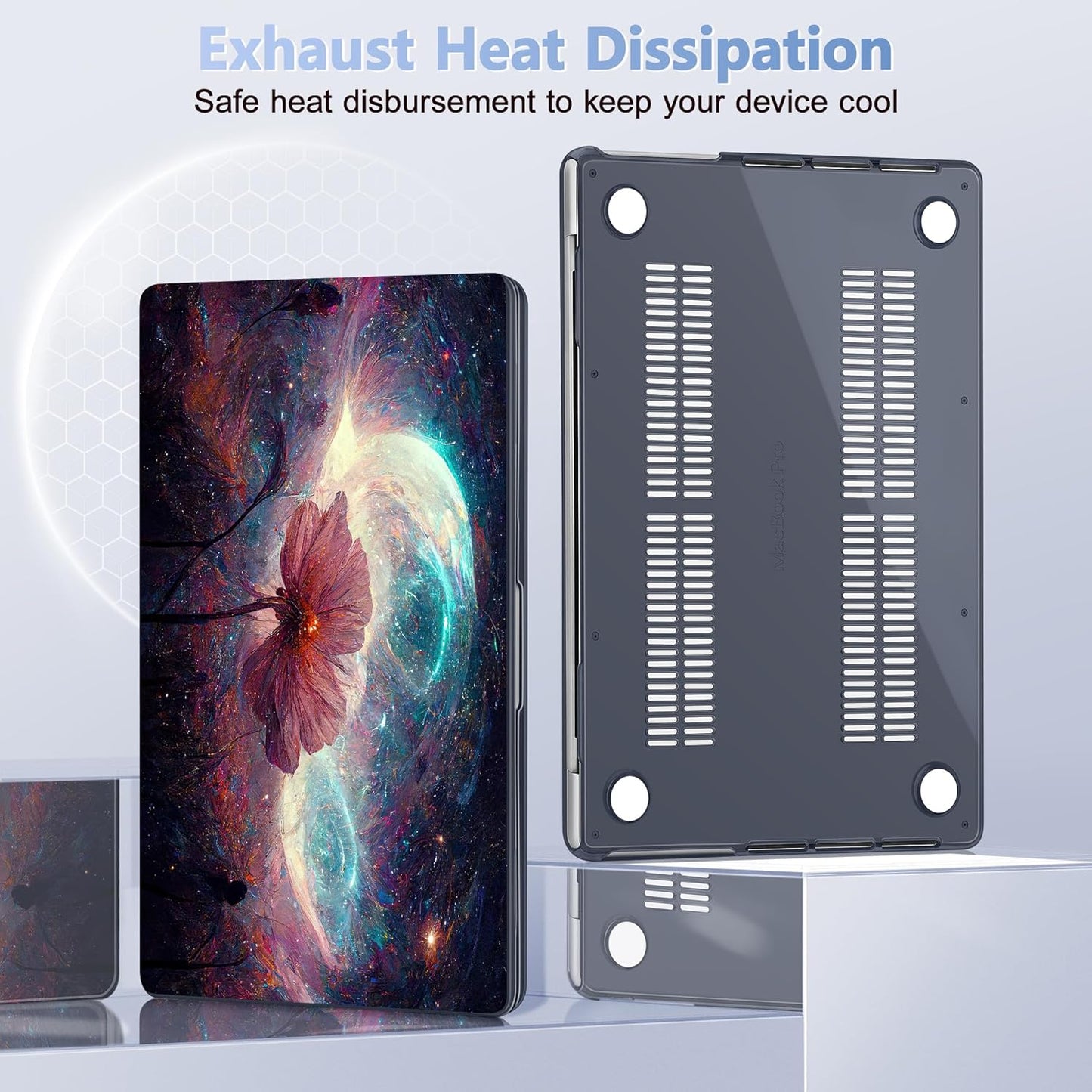 for MacBook Pro 16 inch Case 2021 2022 2023 2024 Release A3186 A3403 M4 A2991 M3 A2780 M2 A2485 M1 Pro/Max, Hard Shell Case with Screen Protector & Keyboard Cover, Galaxy Space