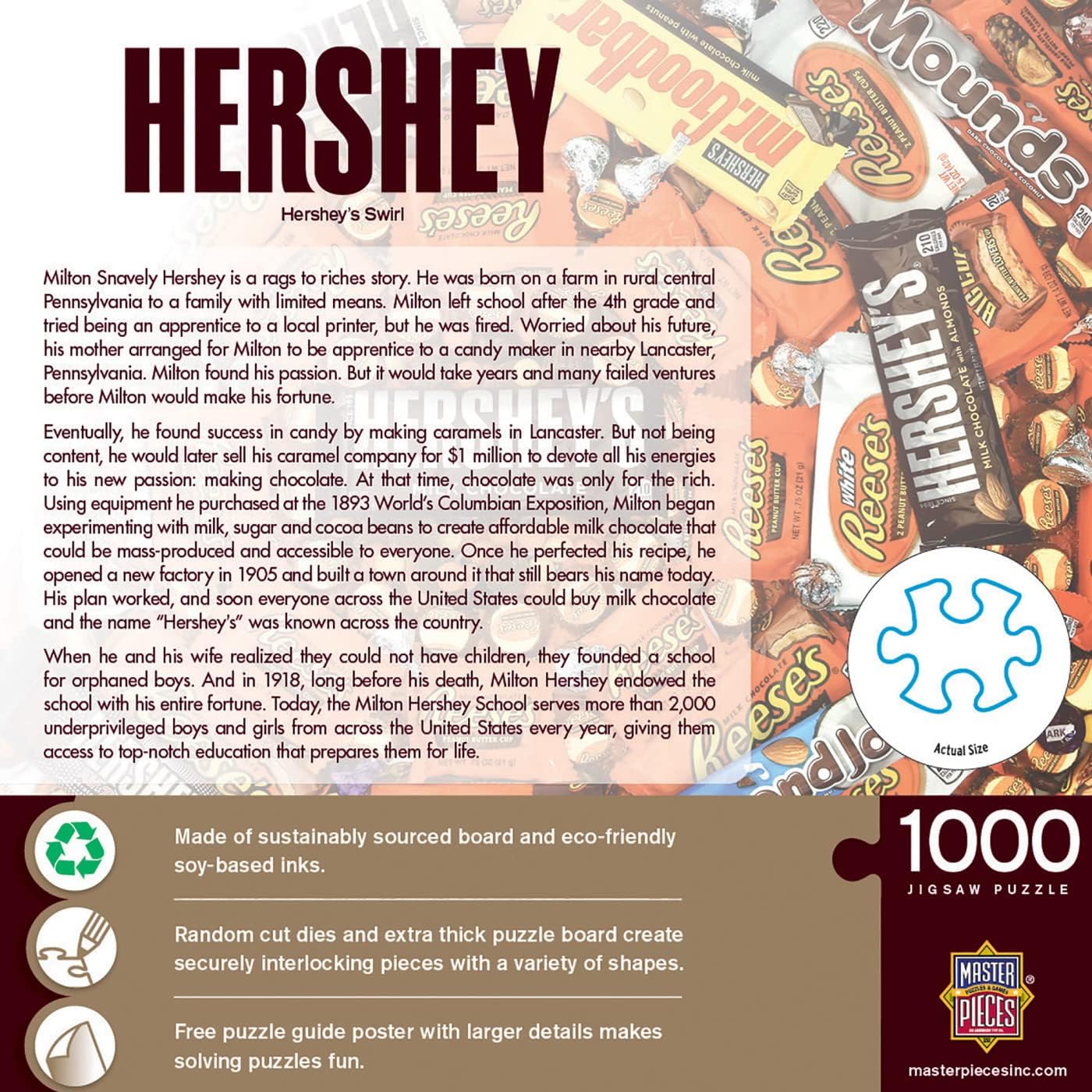 MasterPieces 1000 Piece Jigsaw Puzzle for Adults, Family, Or Youth - Hershey's Swirl - 19.25"x26.75"