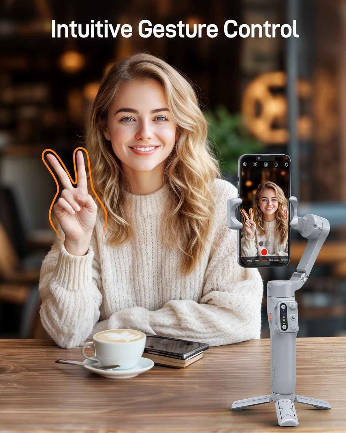 hohem iSteady X3 SE Gimbal Stabilizer for iPhone, Phone Stabilizer with Detachable Remote Control, Portable Foldable 3-Axis Phone Gimbal for Android & iPhone 16 15 Pro Max, Ideal for Travel Vlogging