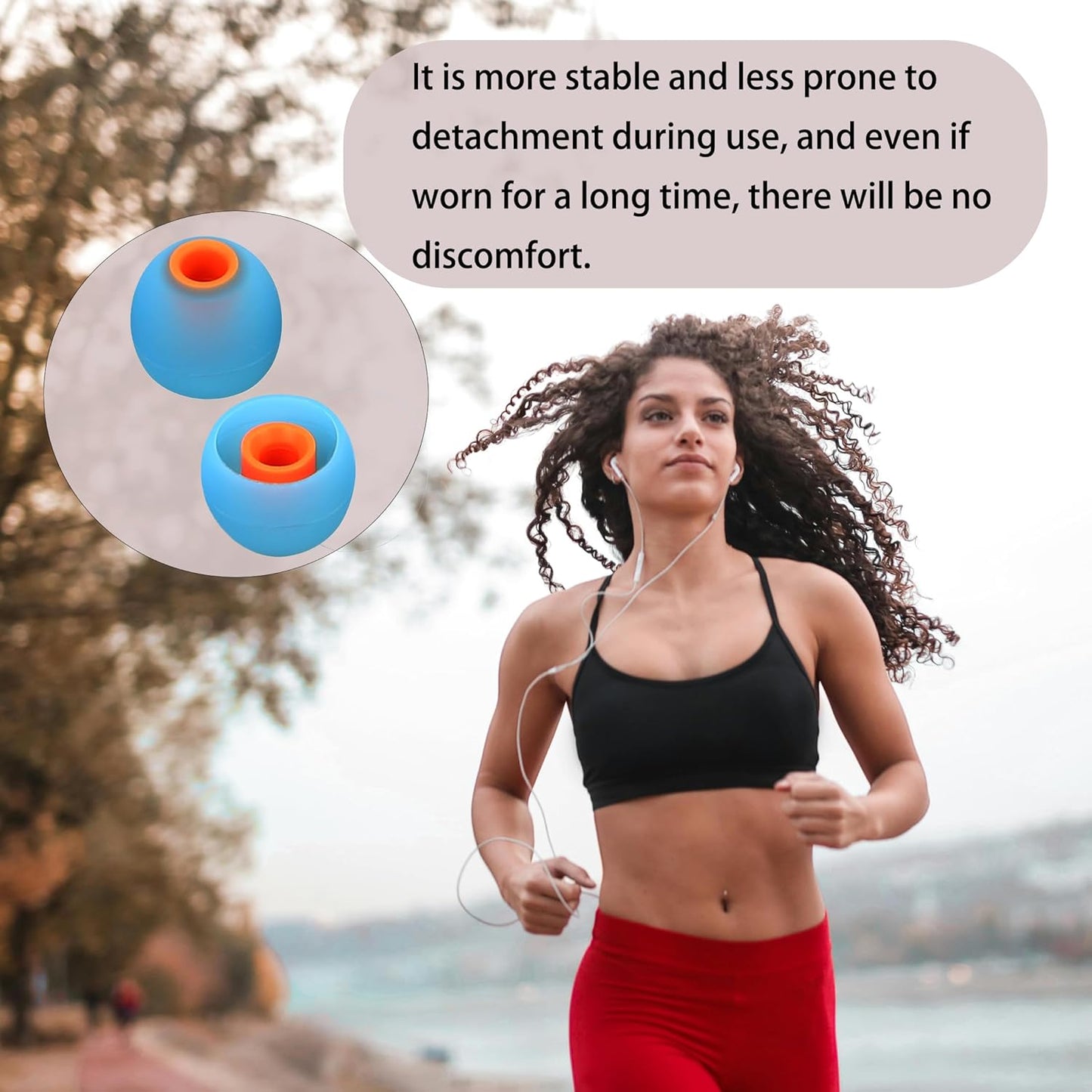 Silicone Earbud Replacement Tips for Most In-Ear Earbuds (Inner Hole 3.8-5.1mm) - 9 Pairs (S, M, L)