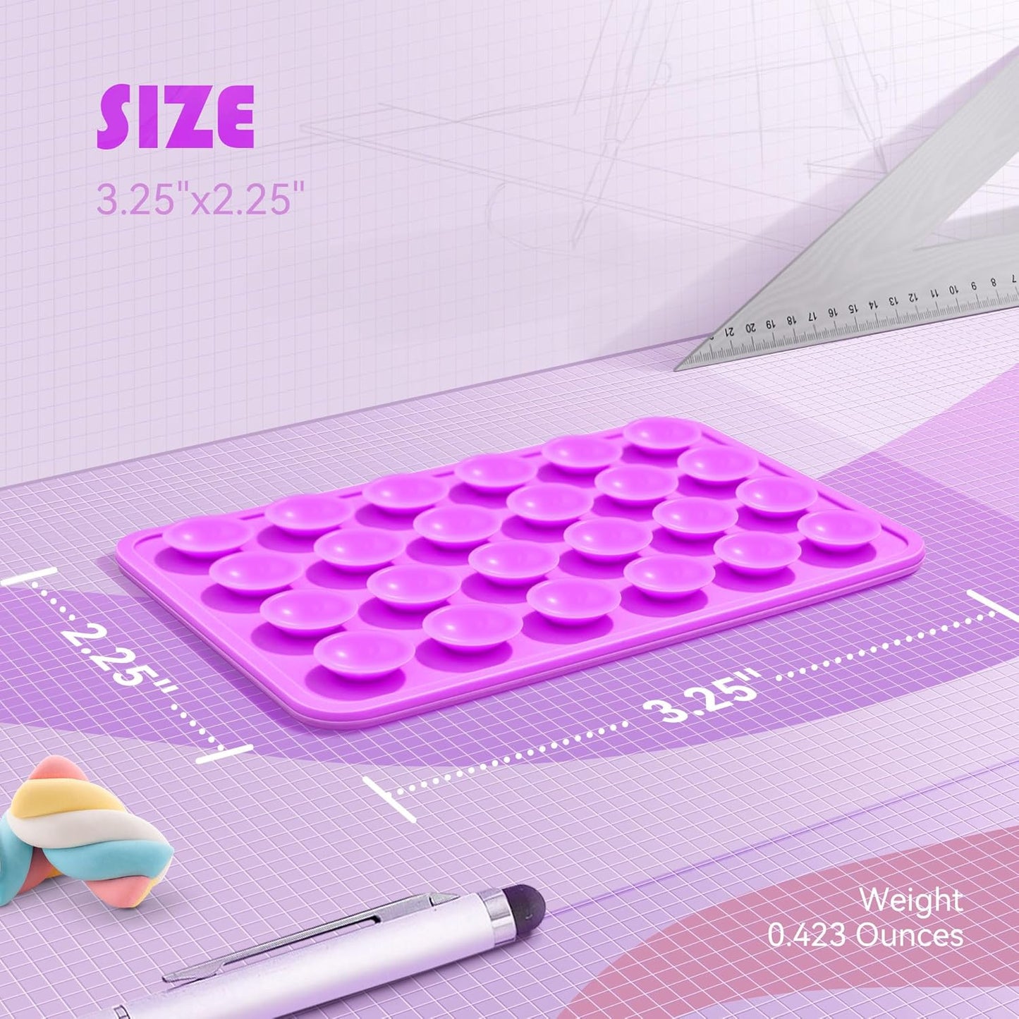 Silicone Phone Sticky Grip, Suction Phone Case Mount for iPhone and Android, Hands-Free Sticky Cell Phone Grip, Mobile Fidget Mirror Holder for Selfies and Videos