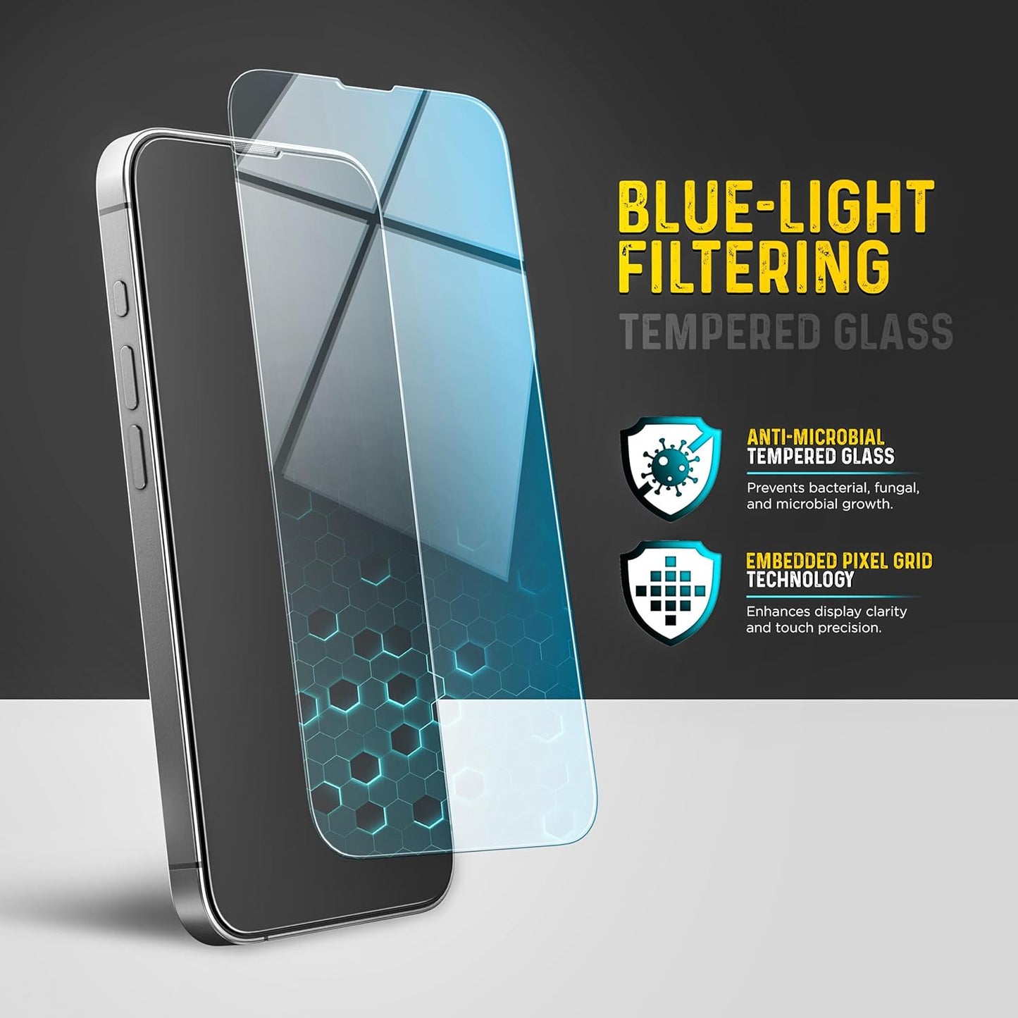 magglass Blue-Light Blocking Screen Protector for iPhone 16e Tempered Glass with Bluelight Filter (Easy Applicator Included)