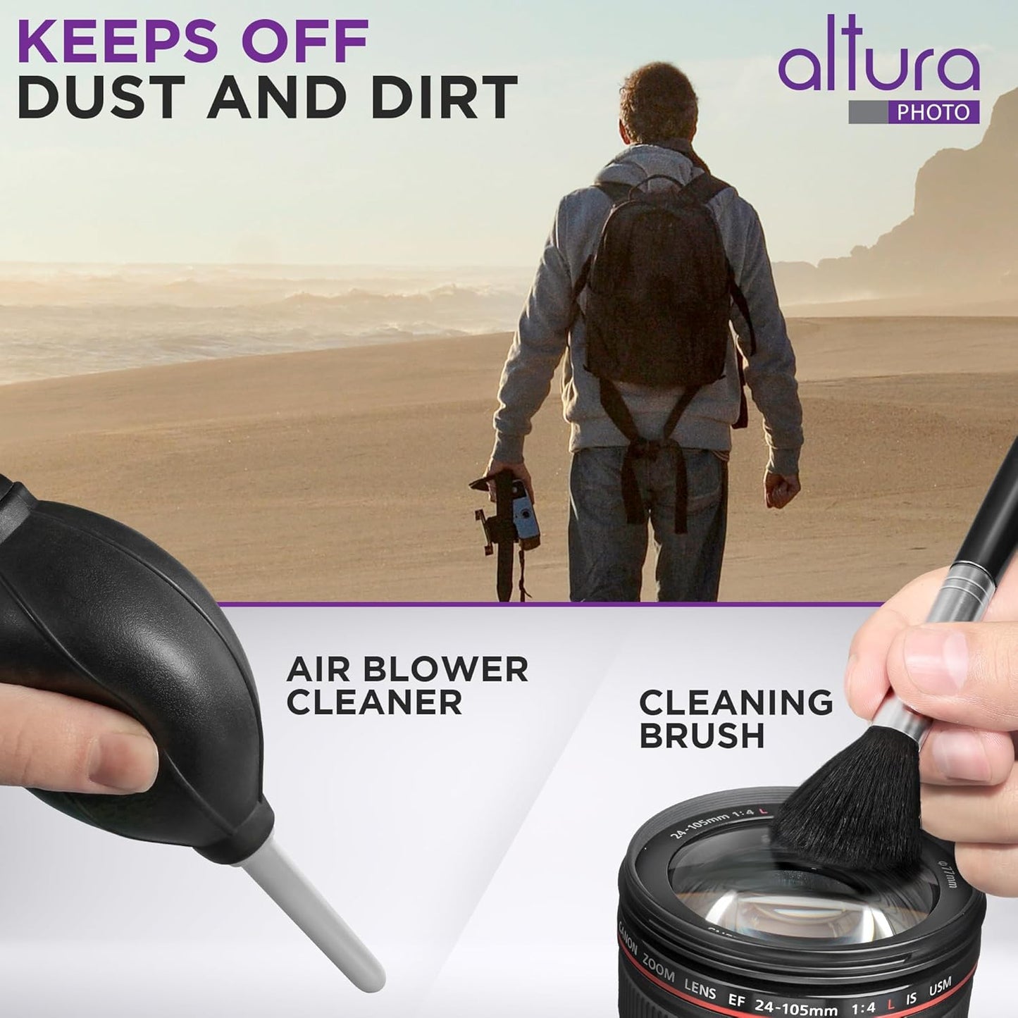 Altura Photo Professional Cleaning Kit for DSLR Cameras and Sensitive Electronics Bundle with 2oz Altura Photo Spray Lens and LCD Cleaner - Camera Accessories & Photography Accessories